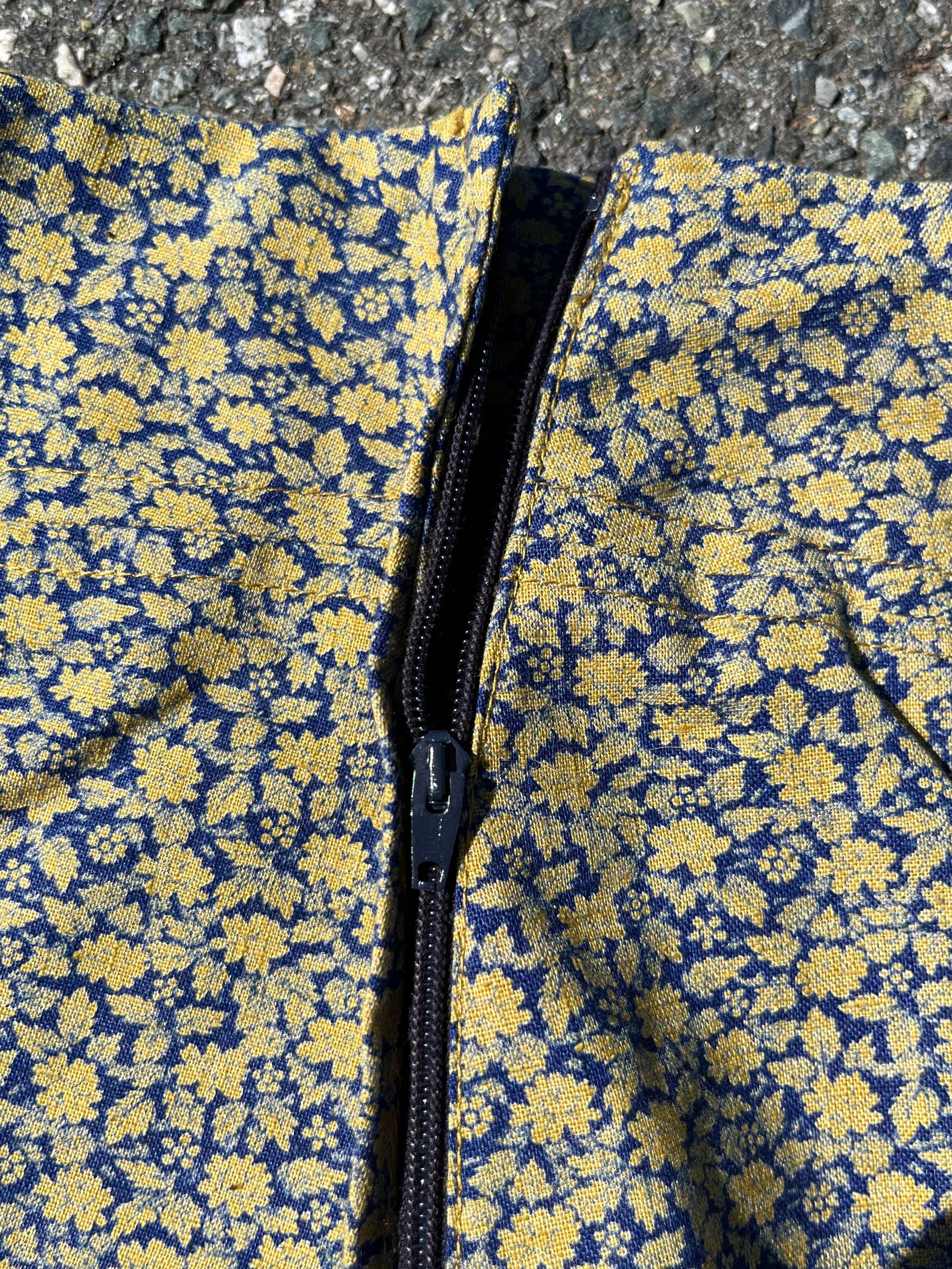60s/70s Blue And Yellow Floral Mini Skirt - Image 7