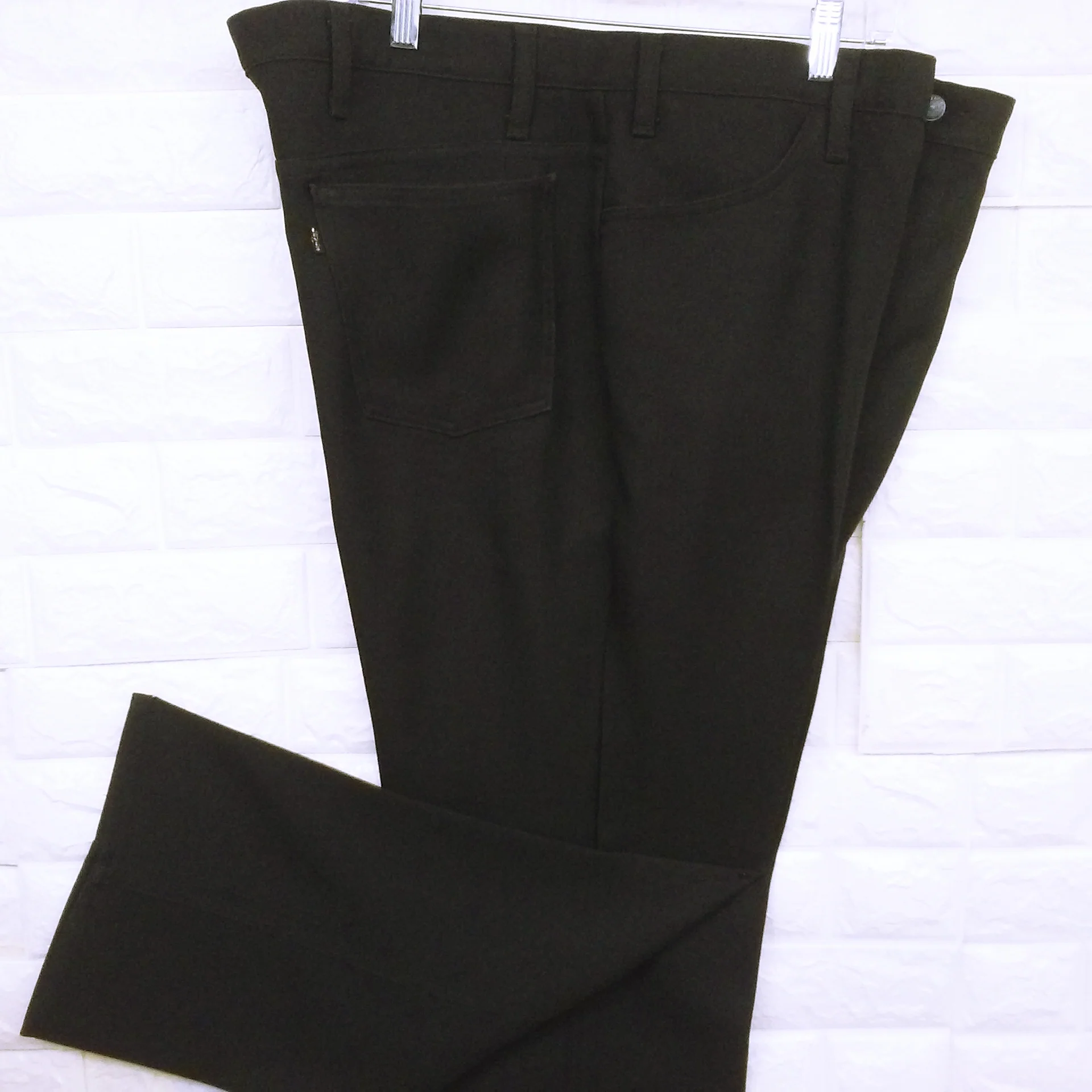 60s/70s Boot Cut High Rise 44x30 Polyester Black Gold Tab by Levi Strauss & Co - Image 5