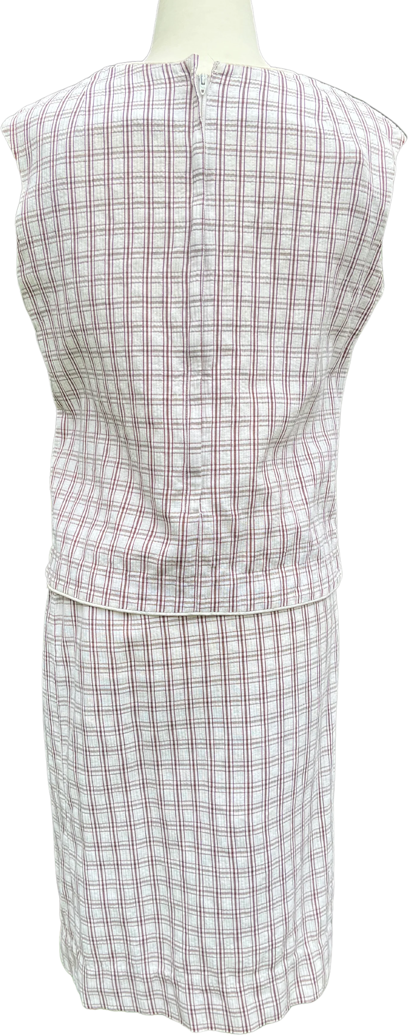 60s/70s Brown And White Plaid Skirt And Shirt Set By Miss Donna - Image 2
