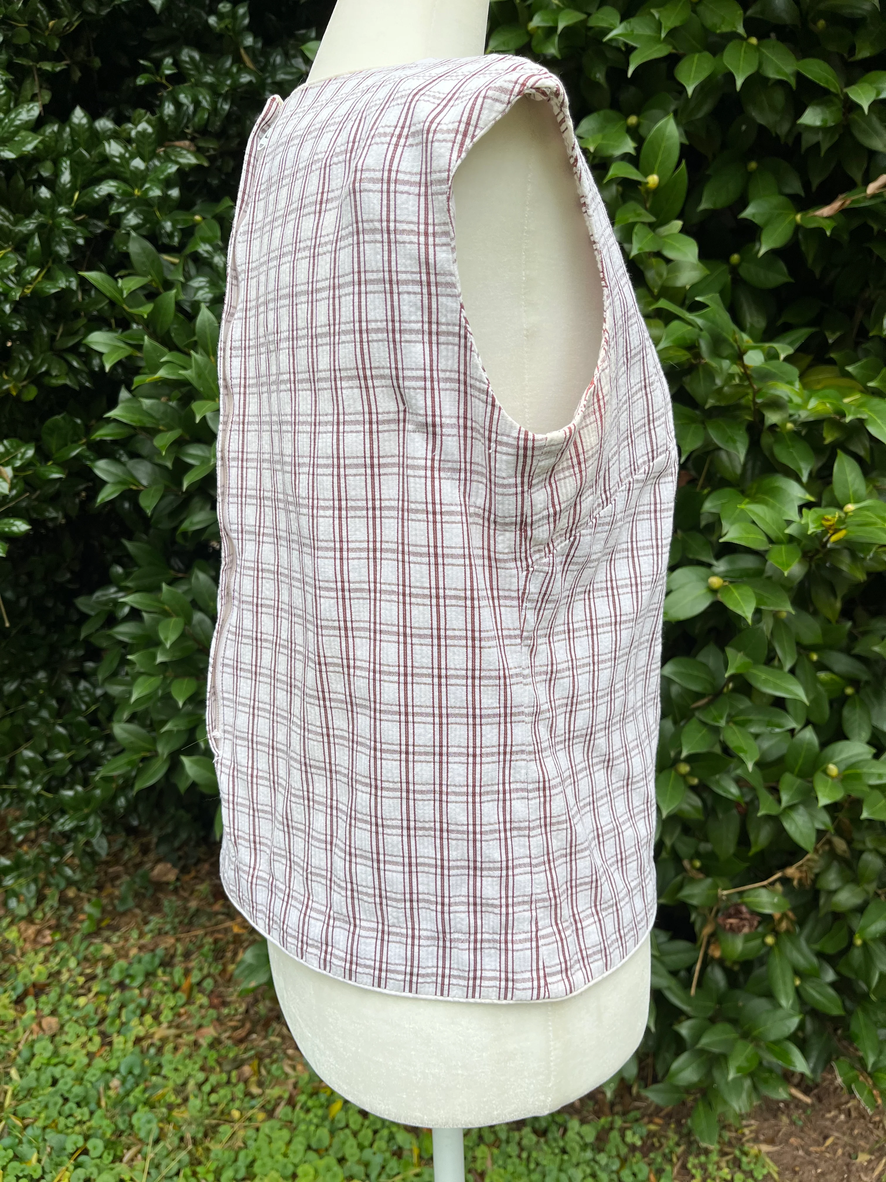 60s/70s Brown And White Plaid Skirt And Shirt Set By Miss Donna - Image 8