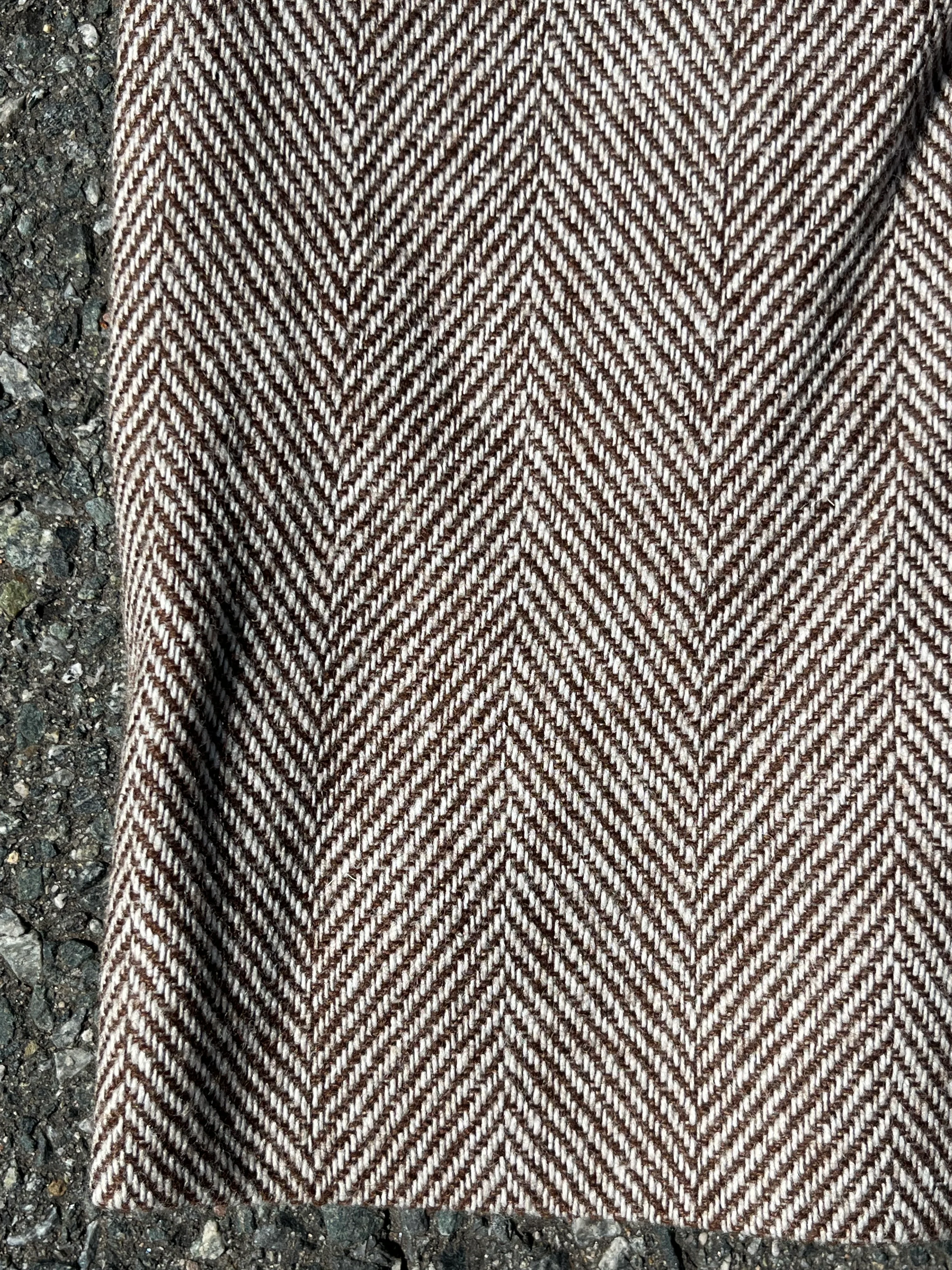 60s/70s Brown Herringbone Mini Skirt By Cos Cob - Image 4