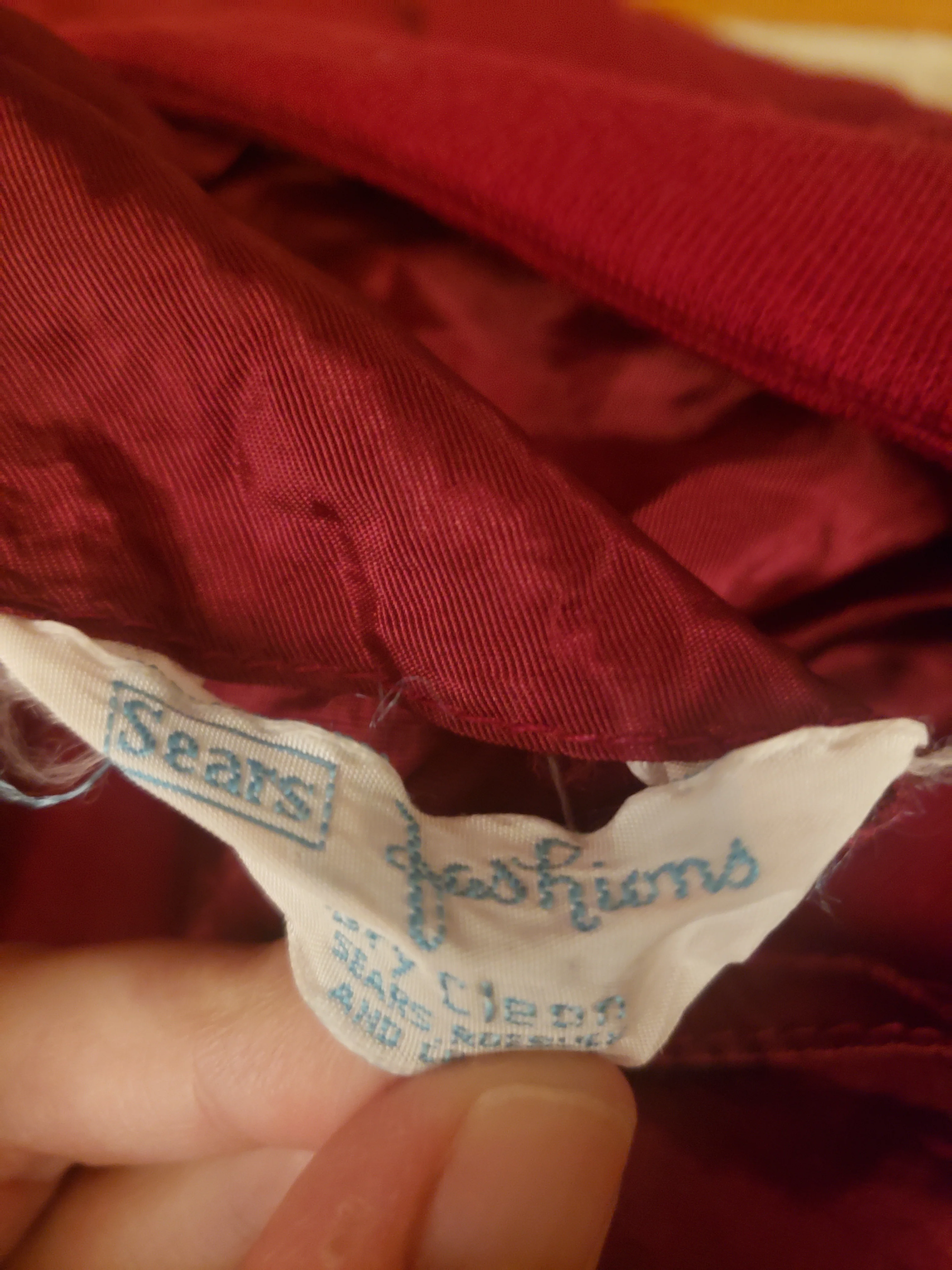 60s/70s Burgundy Double Breasted Dress By Sears - Image 3