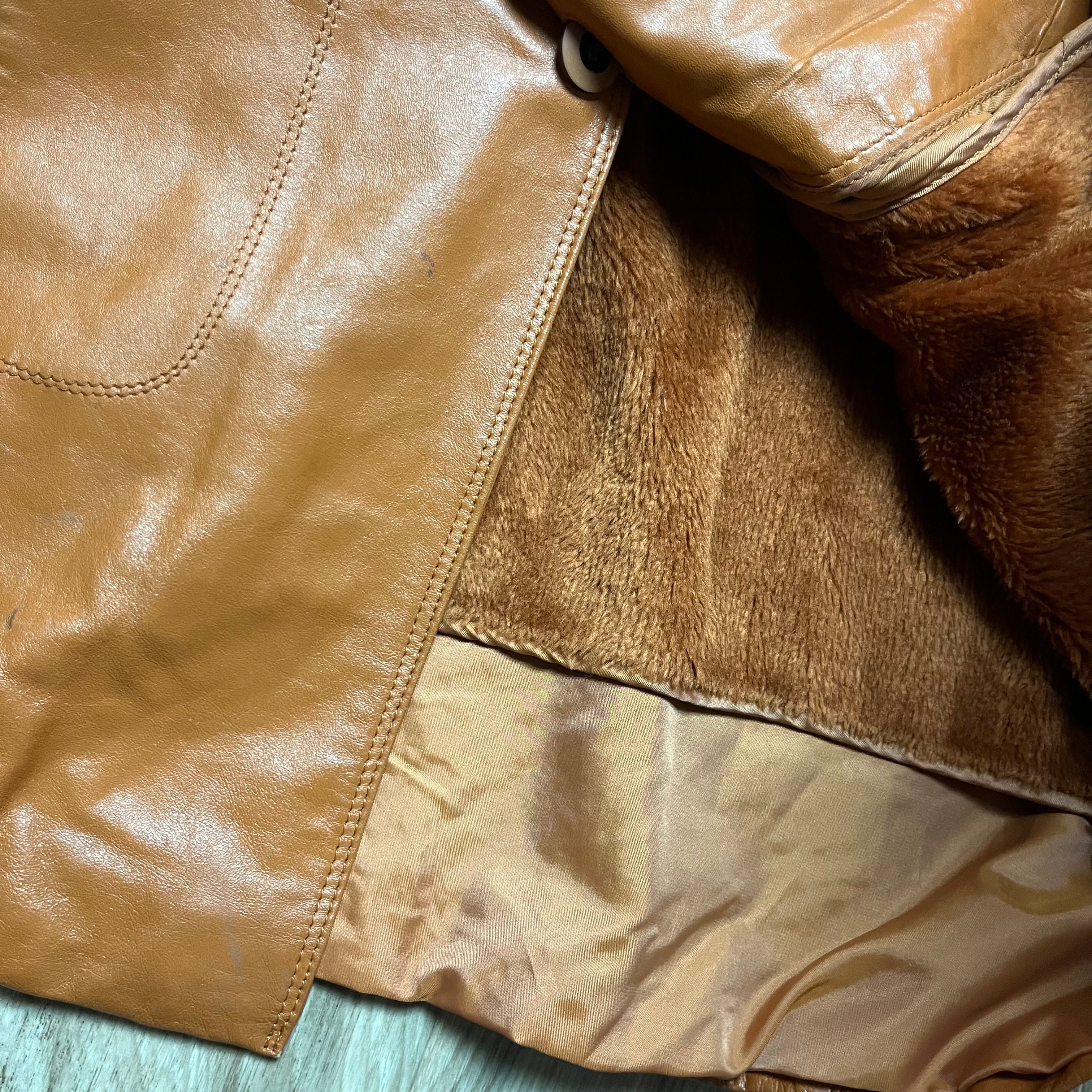 60s/70s Camel Brown Leather Blazer Style Leather Jacket By Casablanca - Image 4