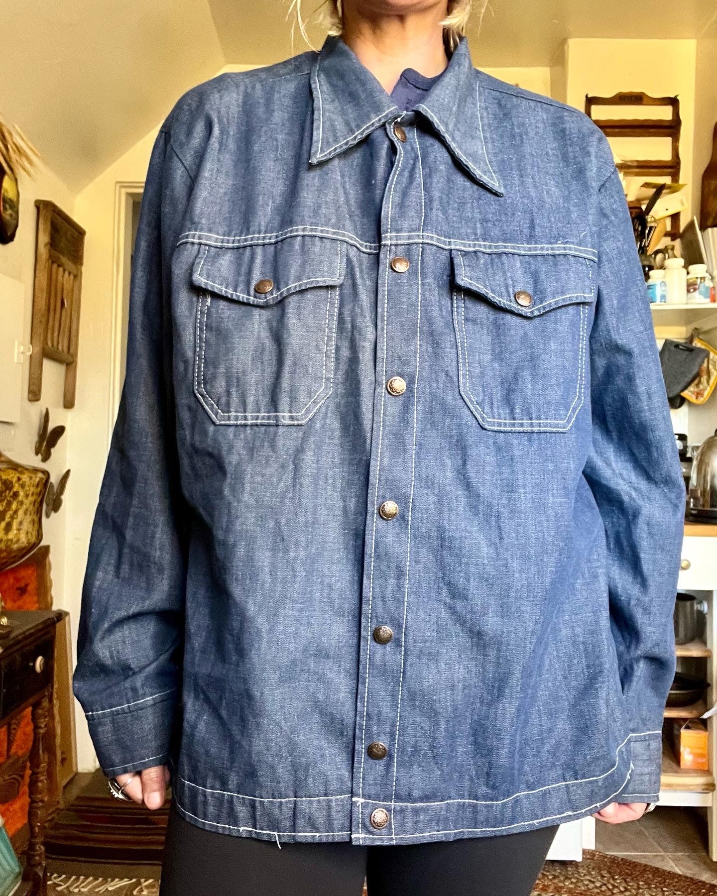 60s/70s  Denim Chore Jacket Size L/xl by Cap N Jac - Image 10