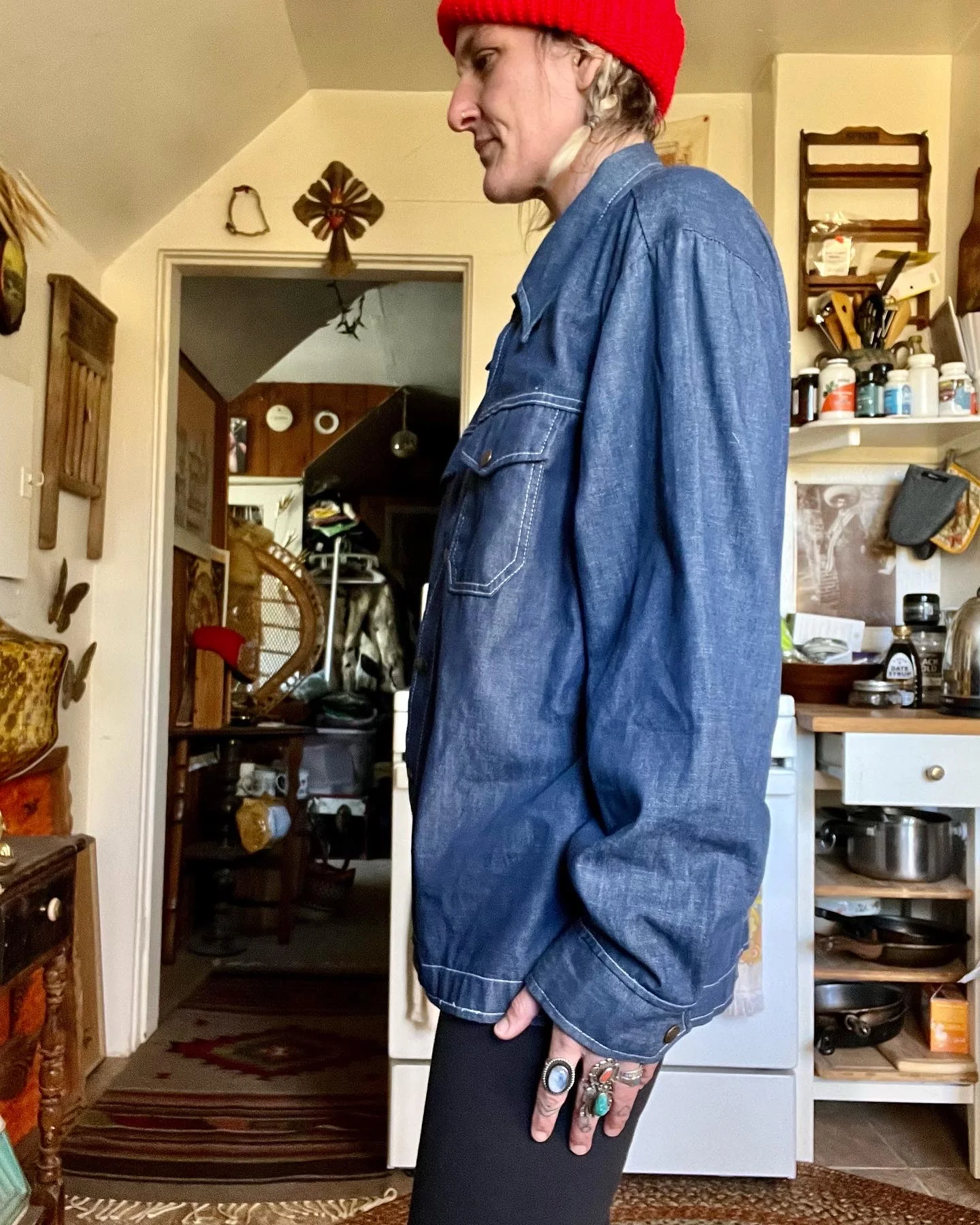 60s/70s  Denim Chore Jacket Size L/xl by Cap N Jac - Image 3