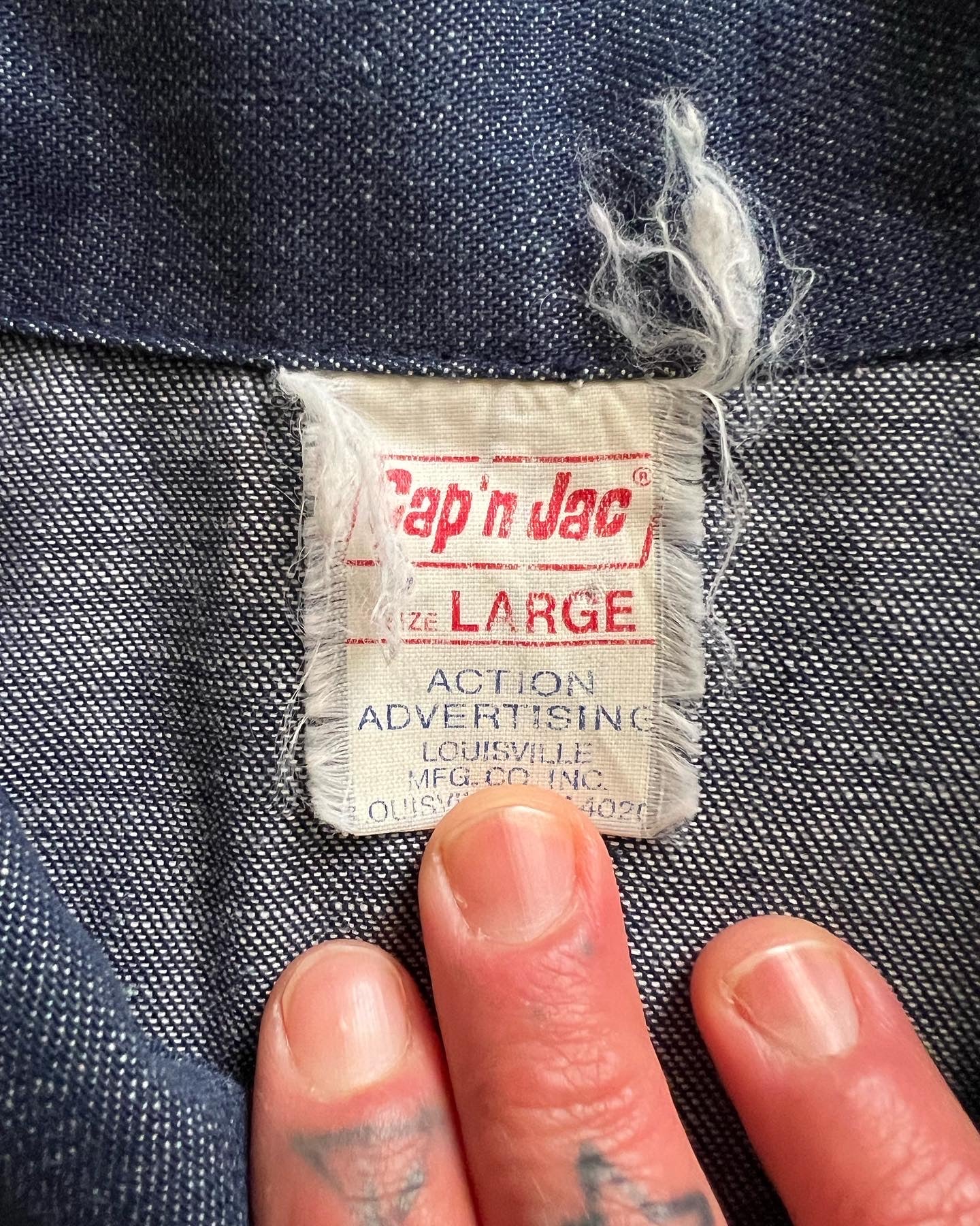 60s/70s  Denim Chore Jacket Size L/xl by Cap N Jac - Image 6