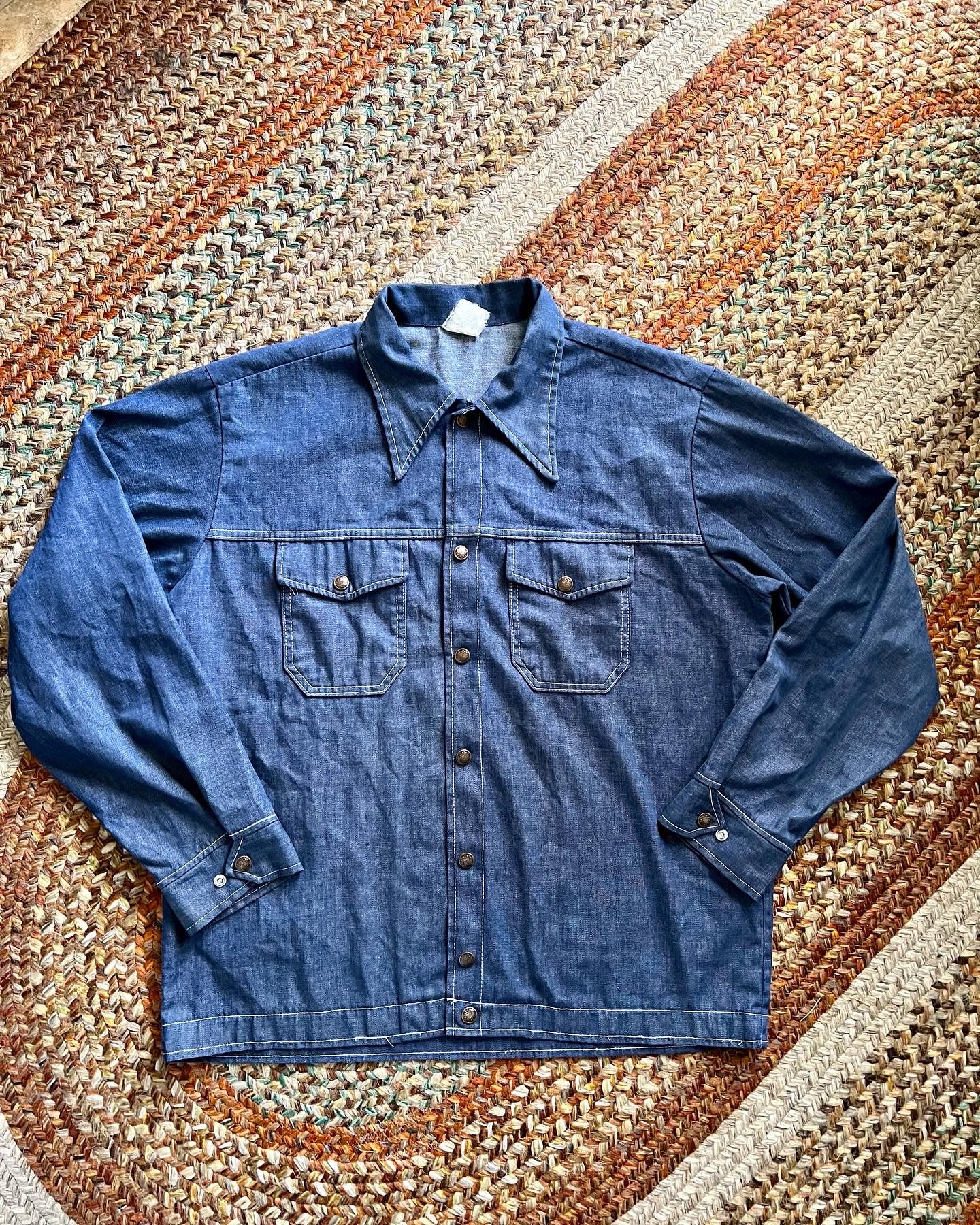 60s/70s  Denim Chore Jacket Size L/xl by Cap N Jac - Image 7