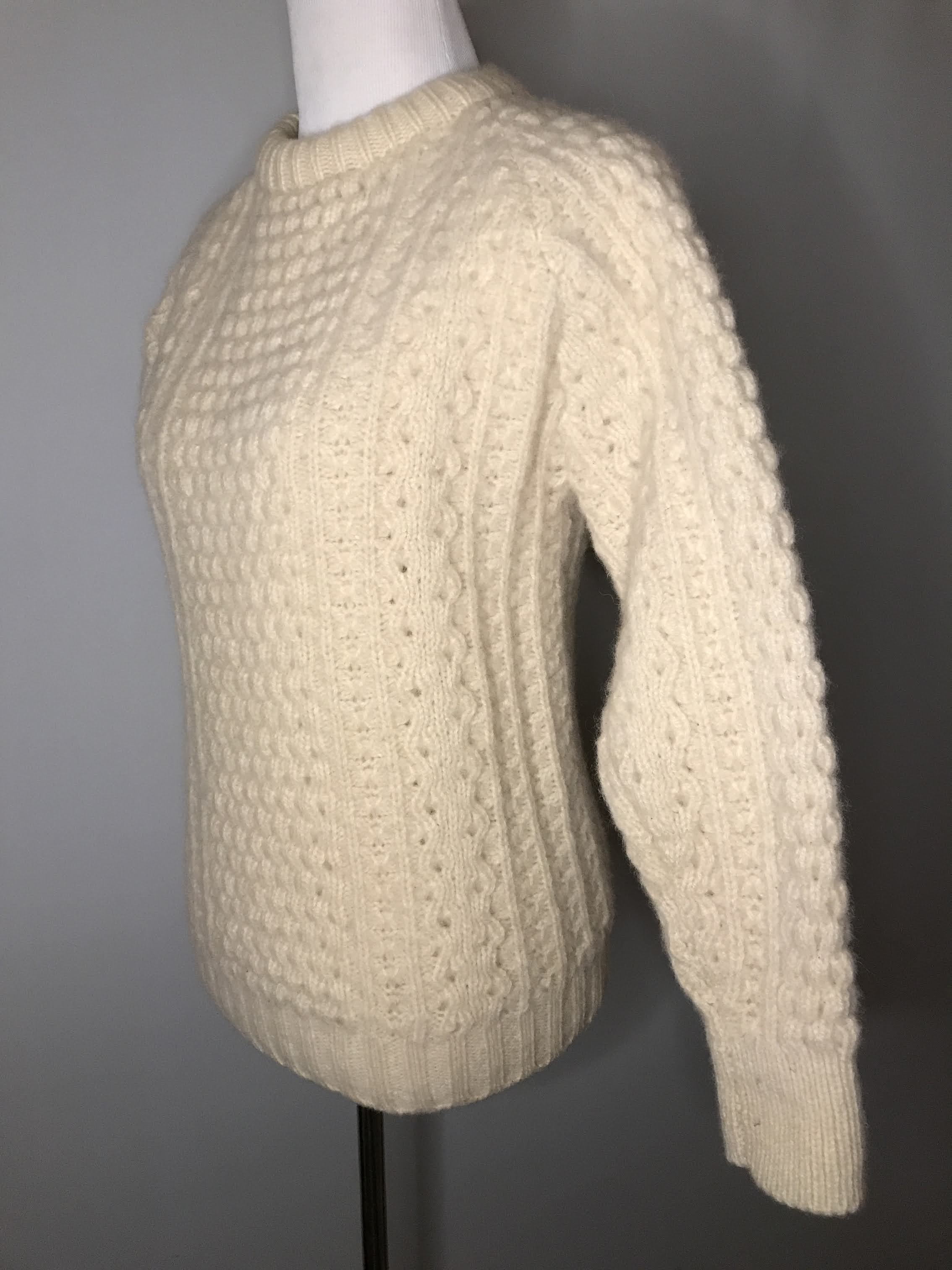 60s/70s Chunky Irish Aran Knit Pullover Jumper Sweater - Image 4
