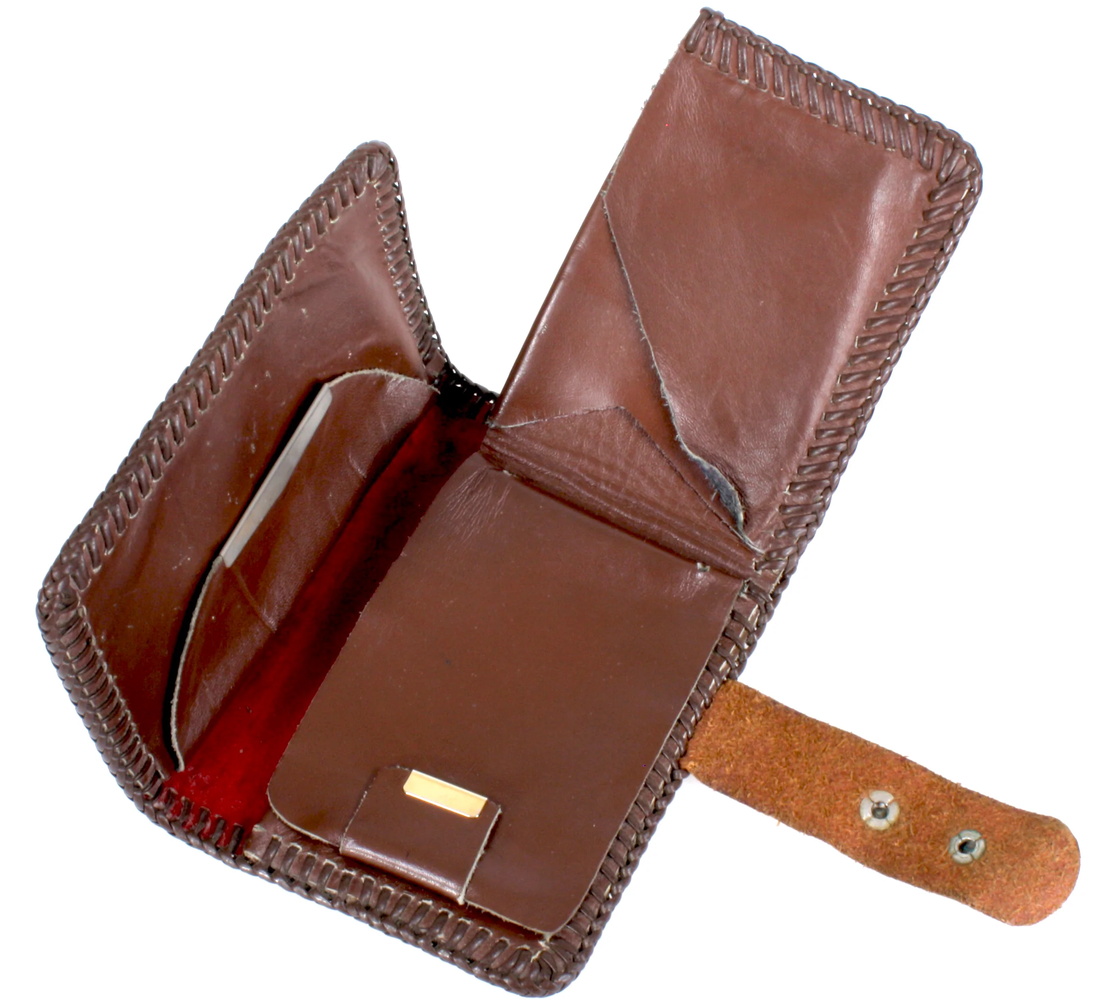 60s/70s Cognac Tooled Leather Western Wallet Billfold - Image 3