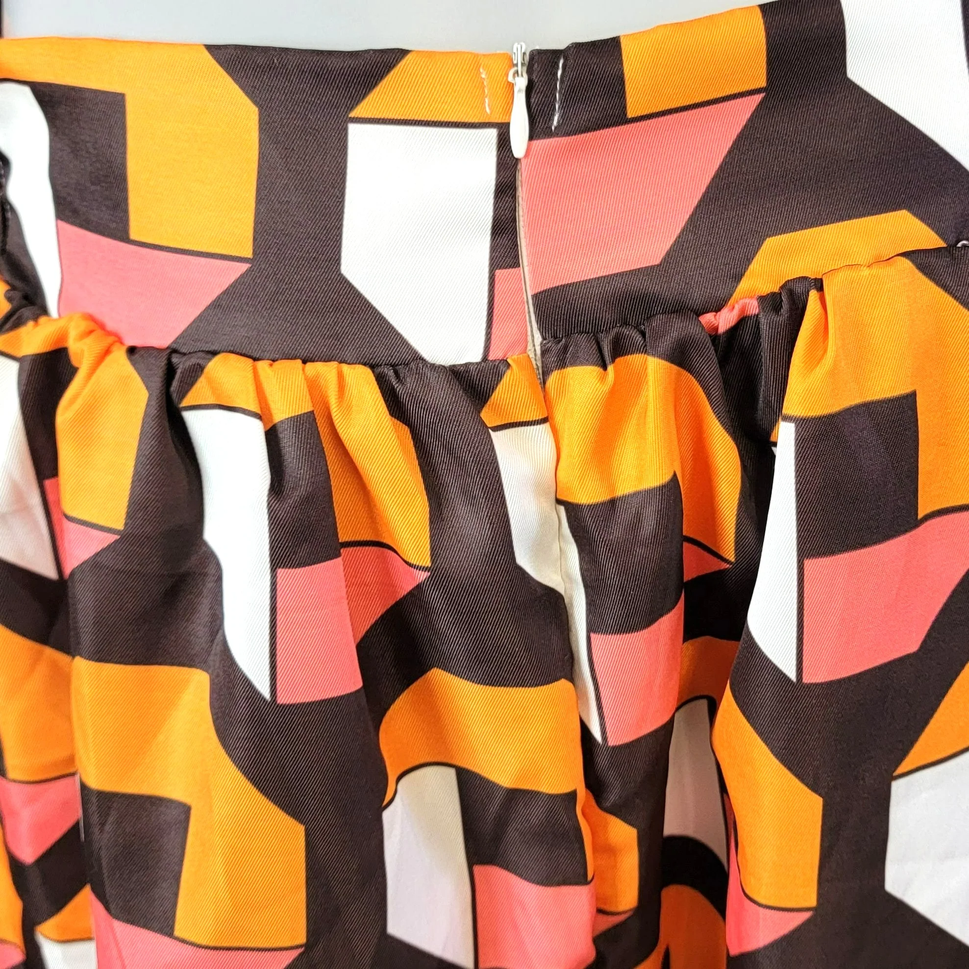 60s/70s Colorful Mod Skirt A-line Knee Length Women Large - Image 11