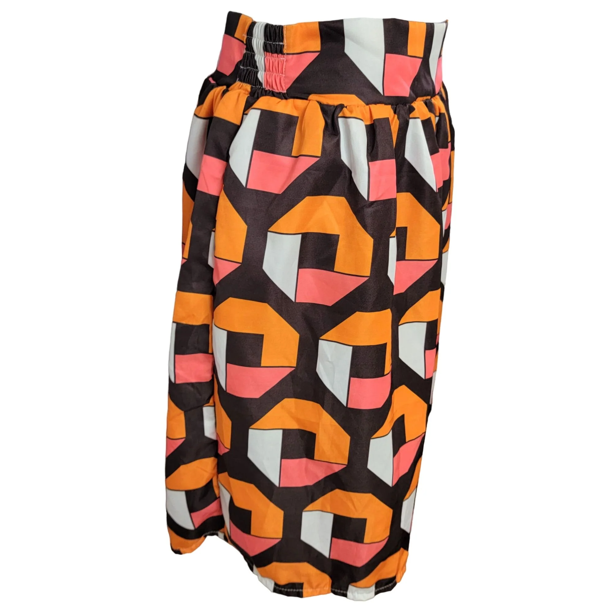 60s/70s Colorful Mod Skirt A-line Knee Length Women Large - Image 4