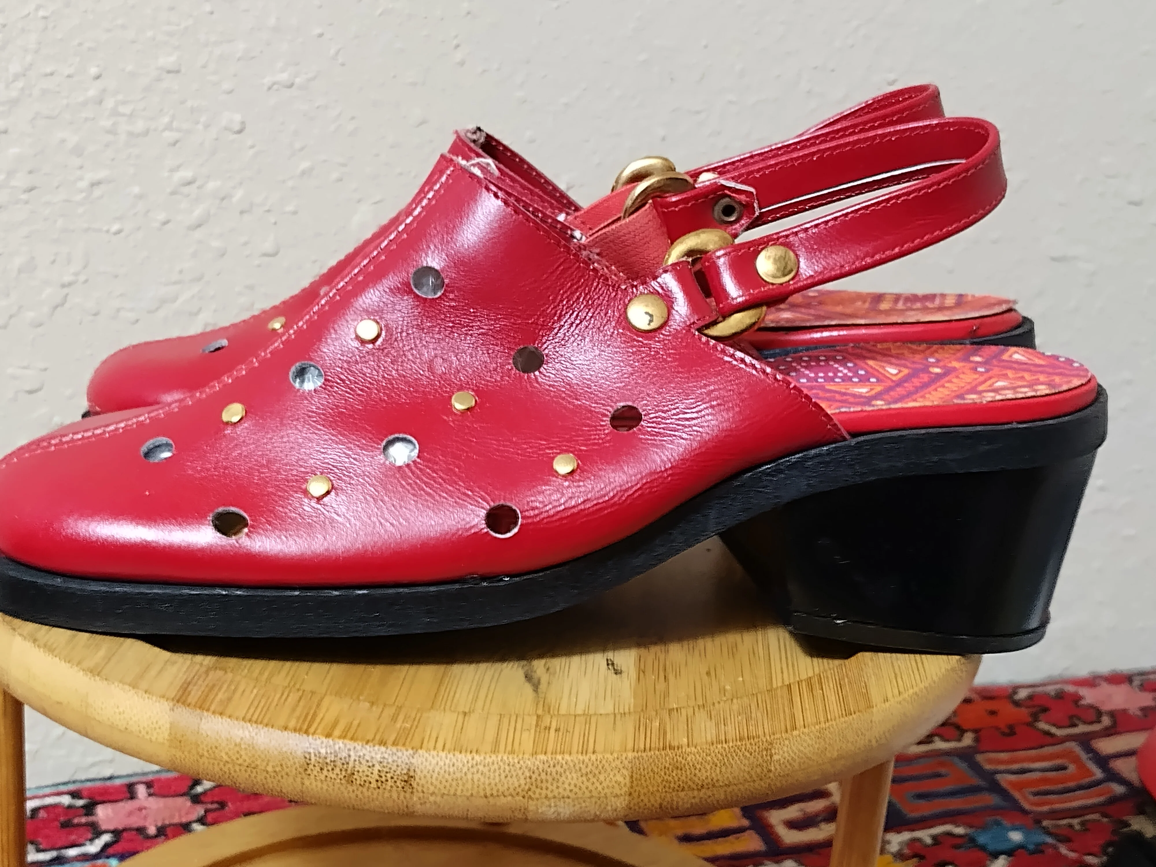 60s/70s Deadstock Orig Box Buskins Red Leather Mod Shoes By Buskins - Image 7