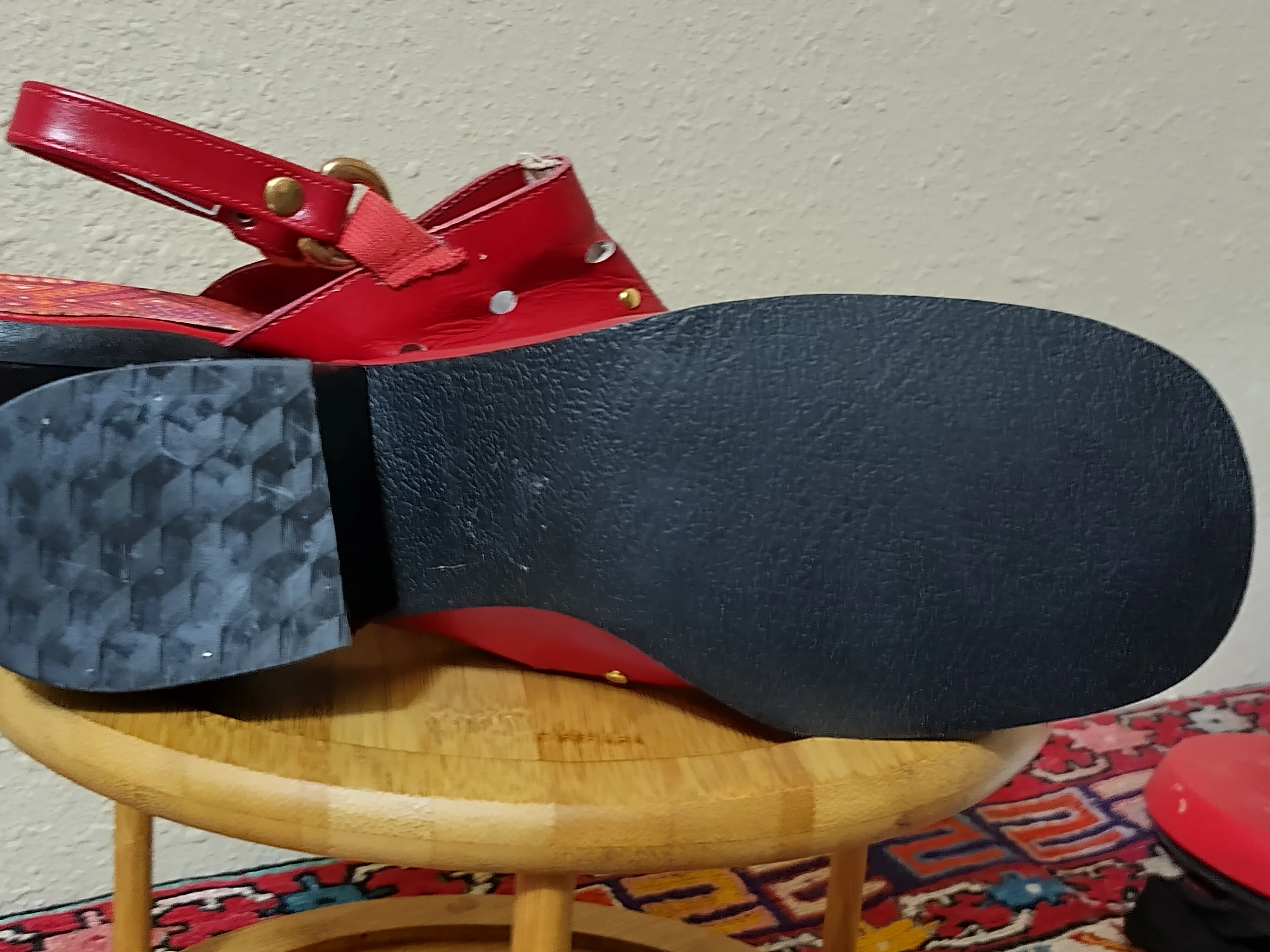 60s/70s Deadstock Orig Box Buskins Red Leather Mod Shoes By Buskins - Image 8