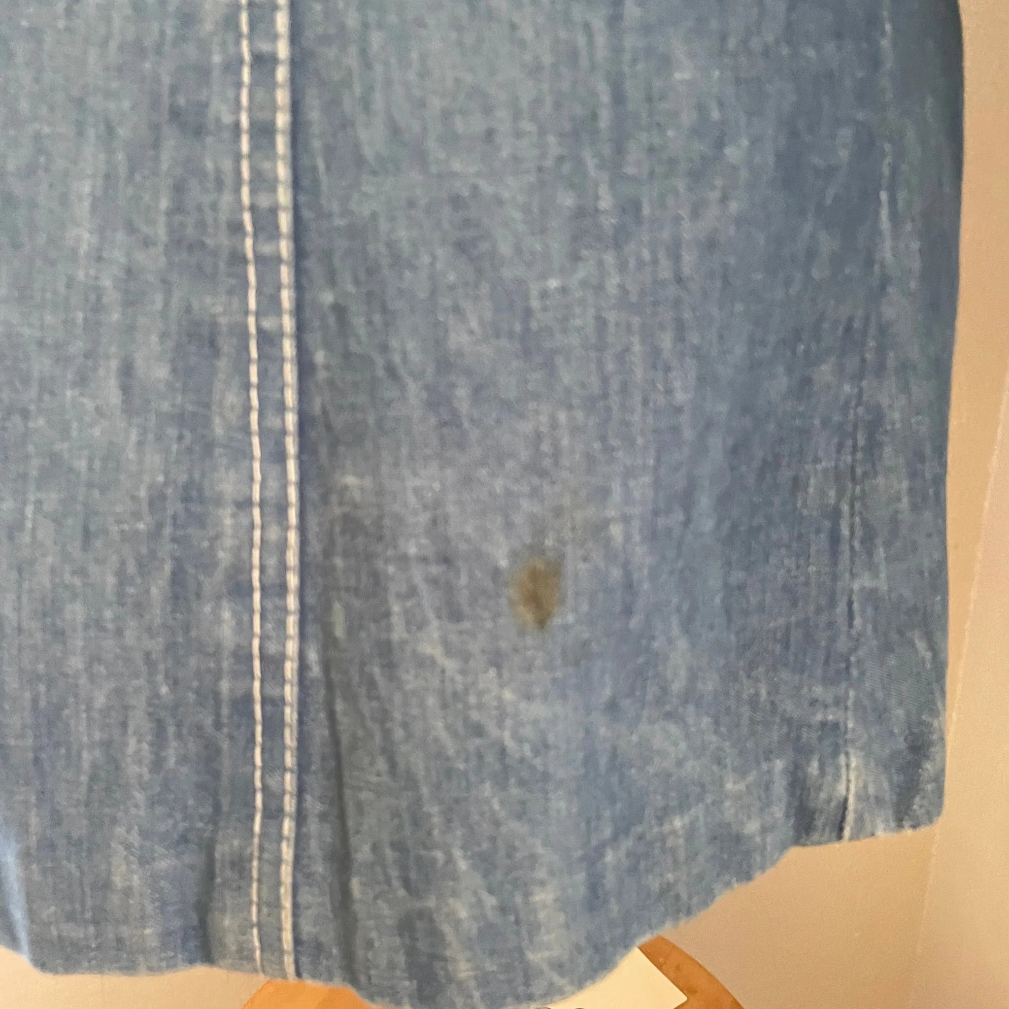 60s/70s Denim Hooded Jean Jacket Tie Waist Light Blue by Jerold Jrs - Image 7