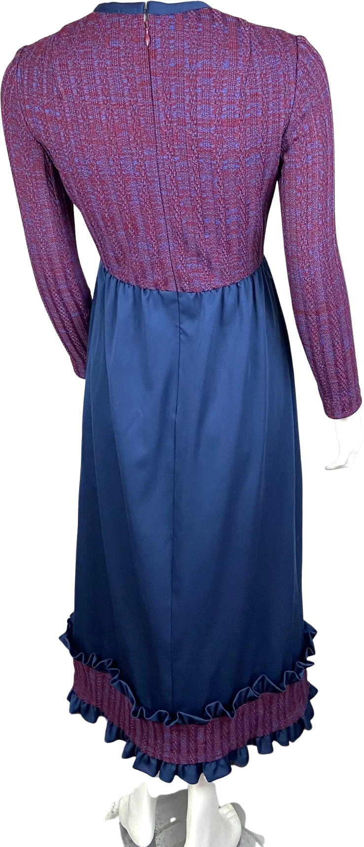 60s/70s Designer Sweater Ruffle Midi Dress By Rodrigues - Image 2