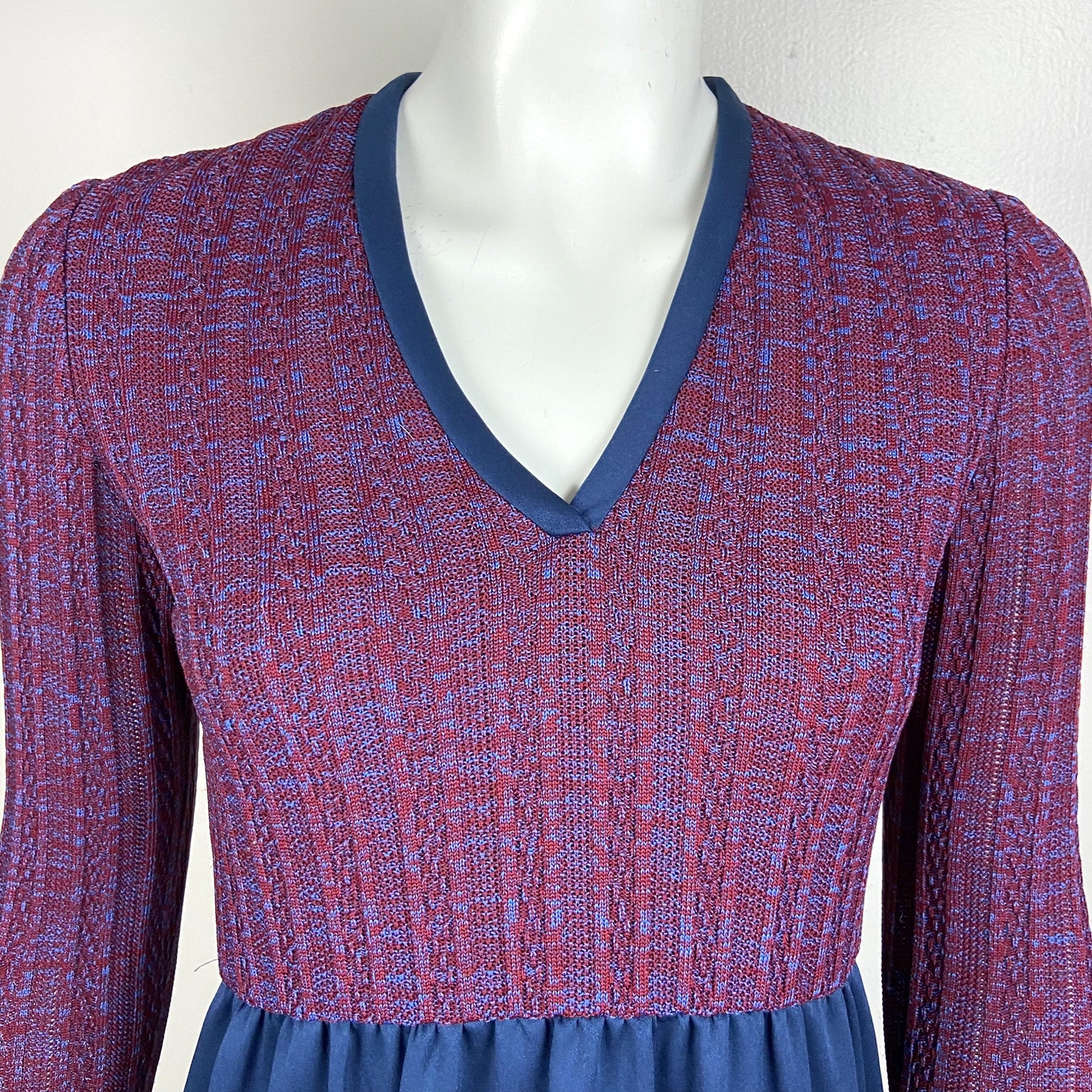 60s/70s Designer Sweater Ruffle Midi Dress By Rodrigues - Image 3