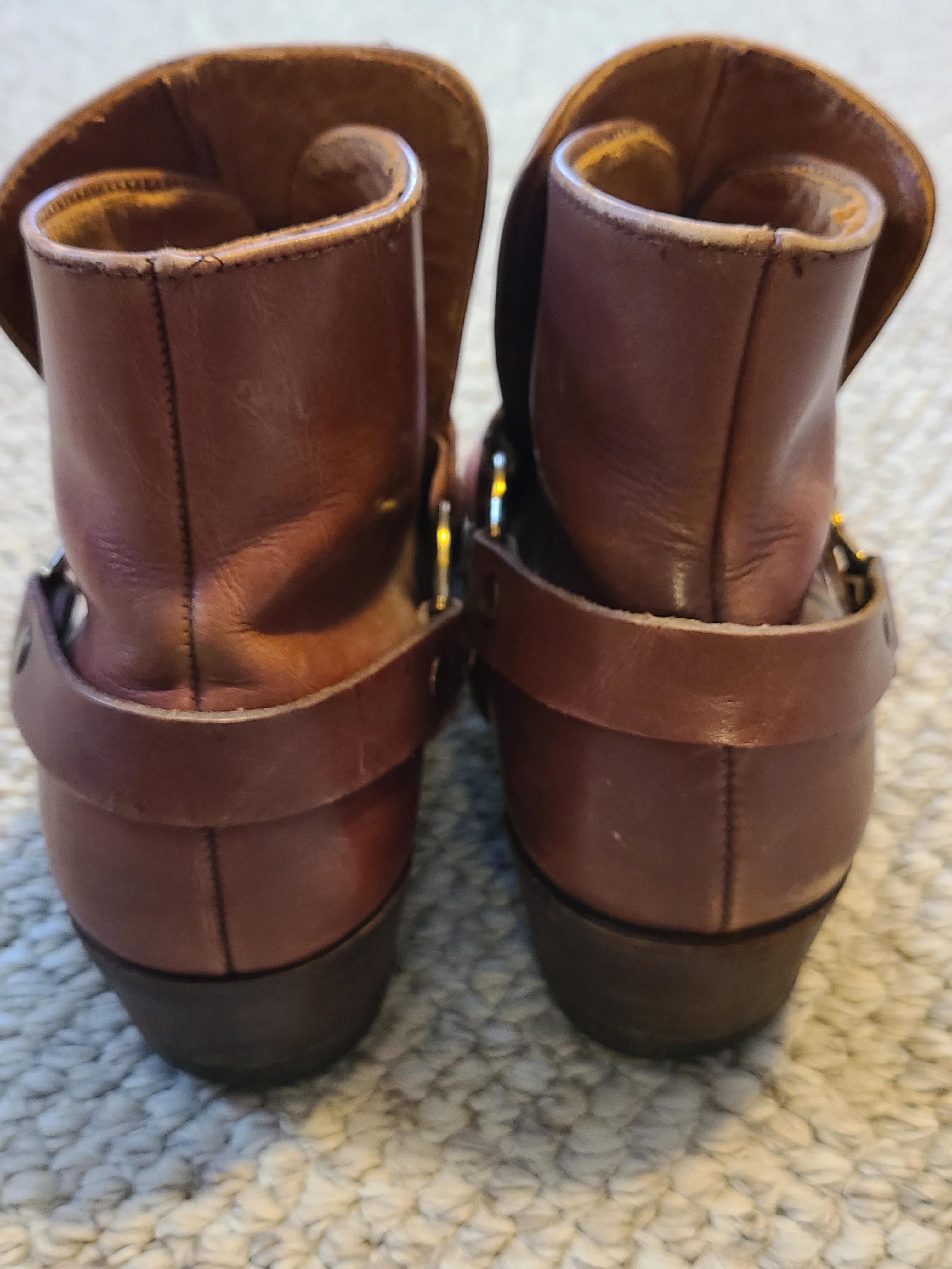 60s/70s Dingos Mens 9 Brown Leather Motorcycle Boots - Image 4