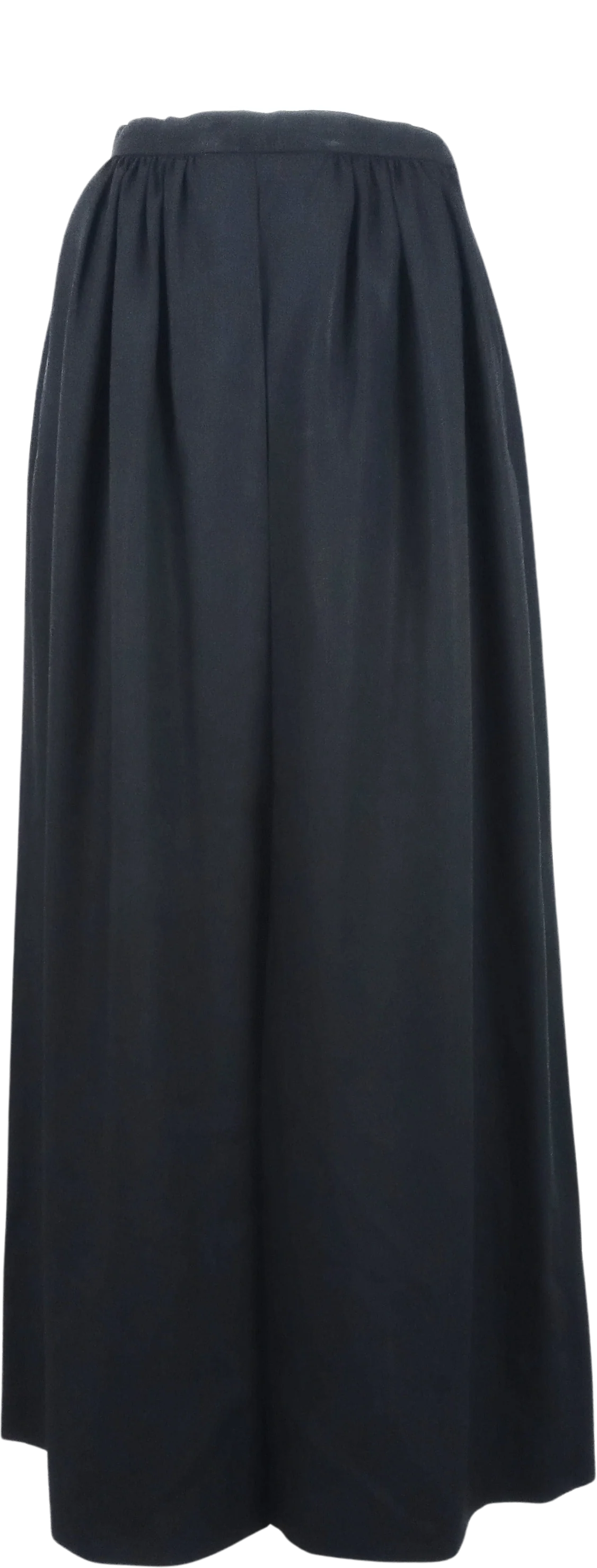 60s/70s Dramatic Black Single Pleat Maxi Skirt By Nelly De Grab