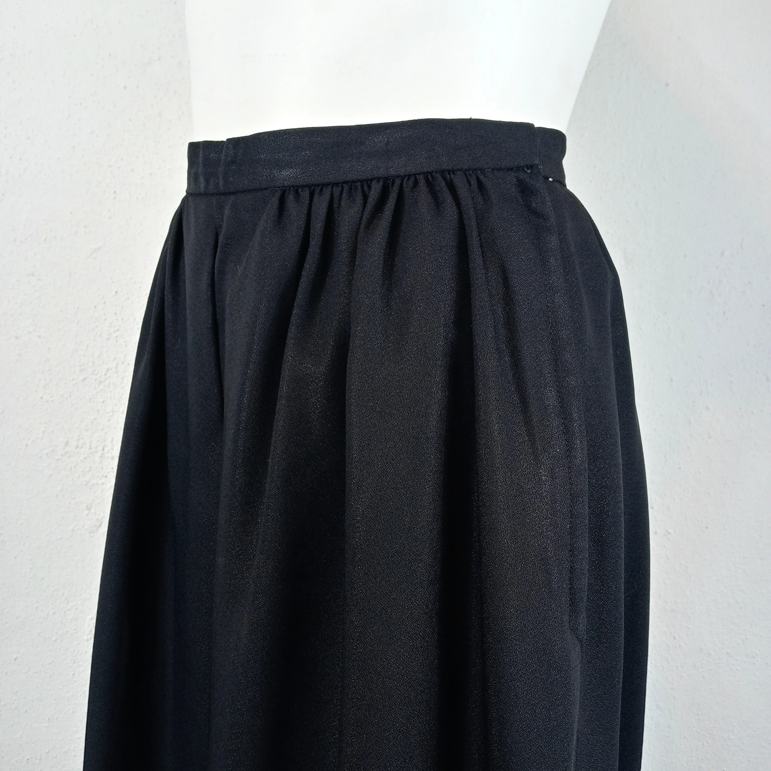 60s/70s Dramatic Black Single Pleat Maxi Skirt By Nelly De Grab - Image 3