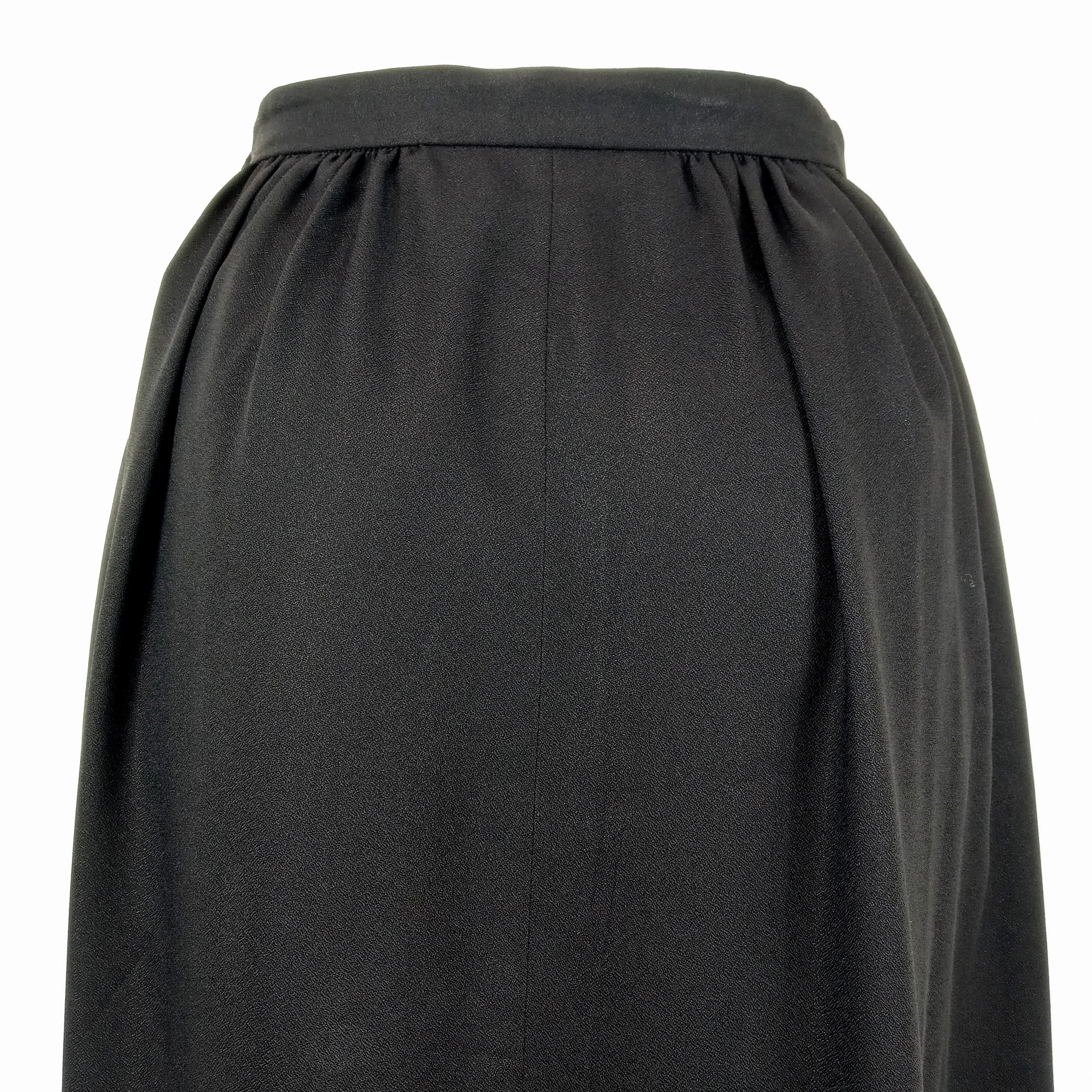 60s/70s Dramatic Black Single Pleat Maxi Skirt By Nelly De Grab - Image 8