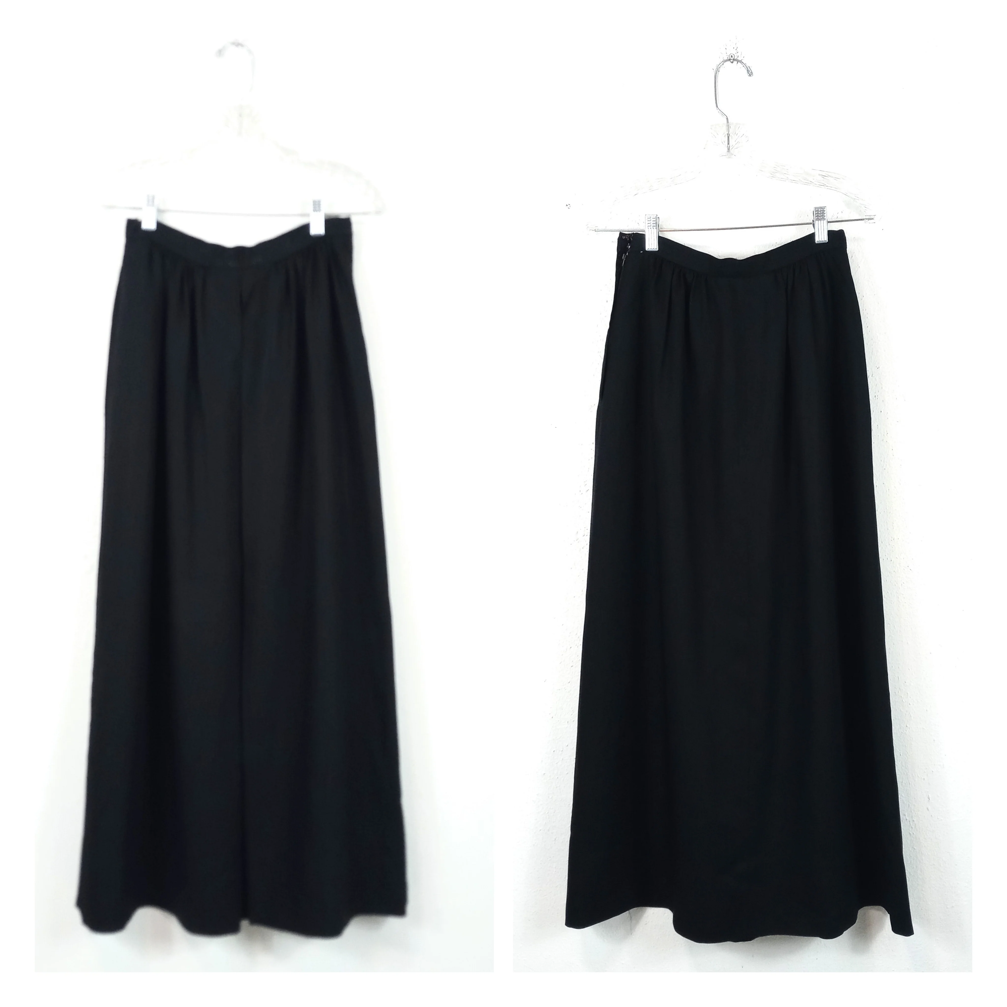 60s/70s Dramatic Black Single Pleat Maxi Skirt By Nelly De Grab - Image 9