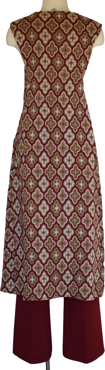 60s/70s Dress And Pants Set Midi Dress Vest And Pants by Roos Atkins - Image 2