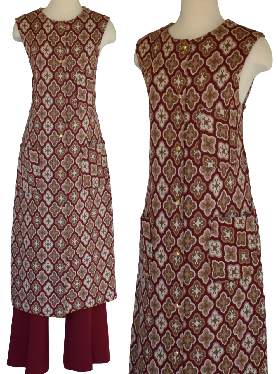 60s/70s Dress And Pants Set Midi Dress Vest And Pants by Roos Atkins - Image 3