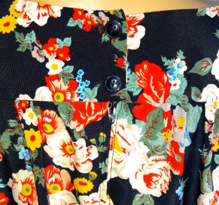 60s/70s Dropped Waist Polyester Pleated Skirt Dress By John Phillips - Image 8