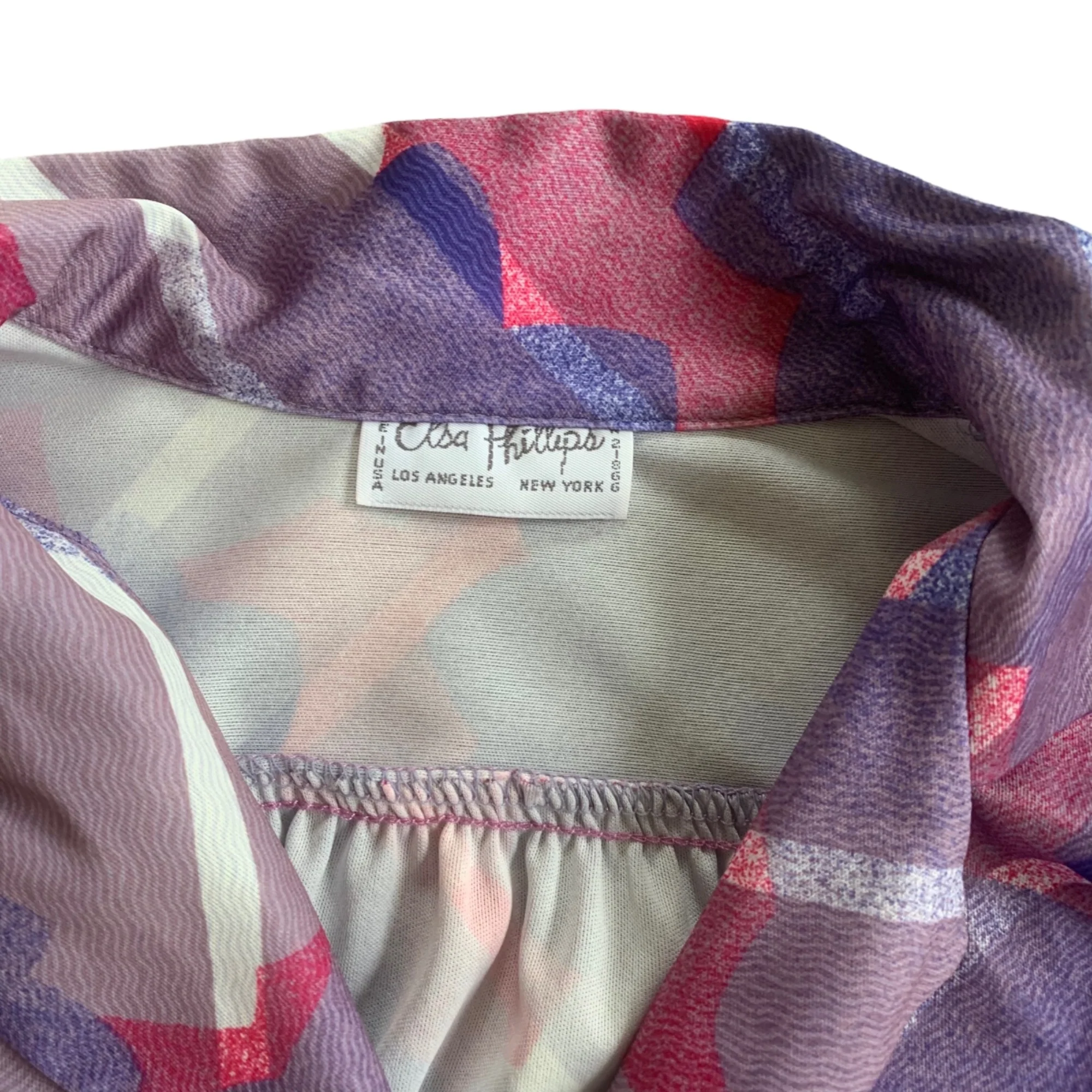 60s/70s Groovy Abstract Bold Print Top Usa by Elsa Phillips - Image 4