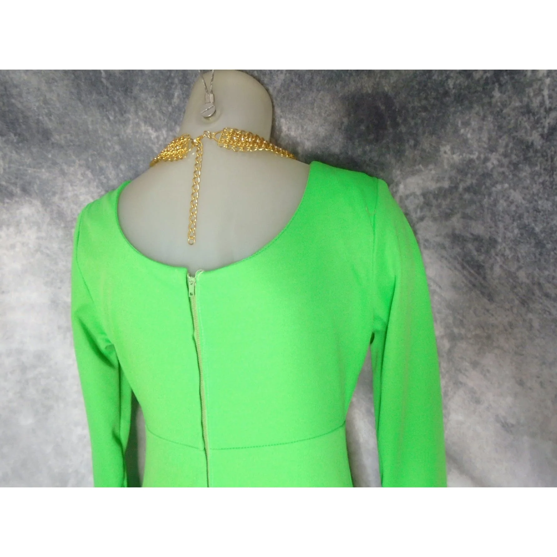 60s/70s Empire Gown Holiday Green Regencycore - Image 6