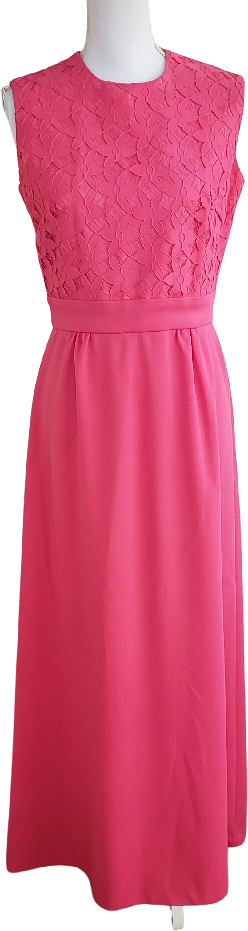 60s/70s Extra Long Maxi Dress With Matching Lace Jacket - Image 2