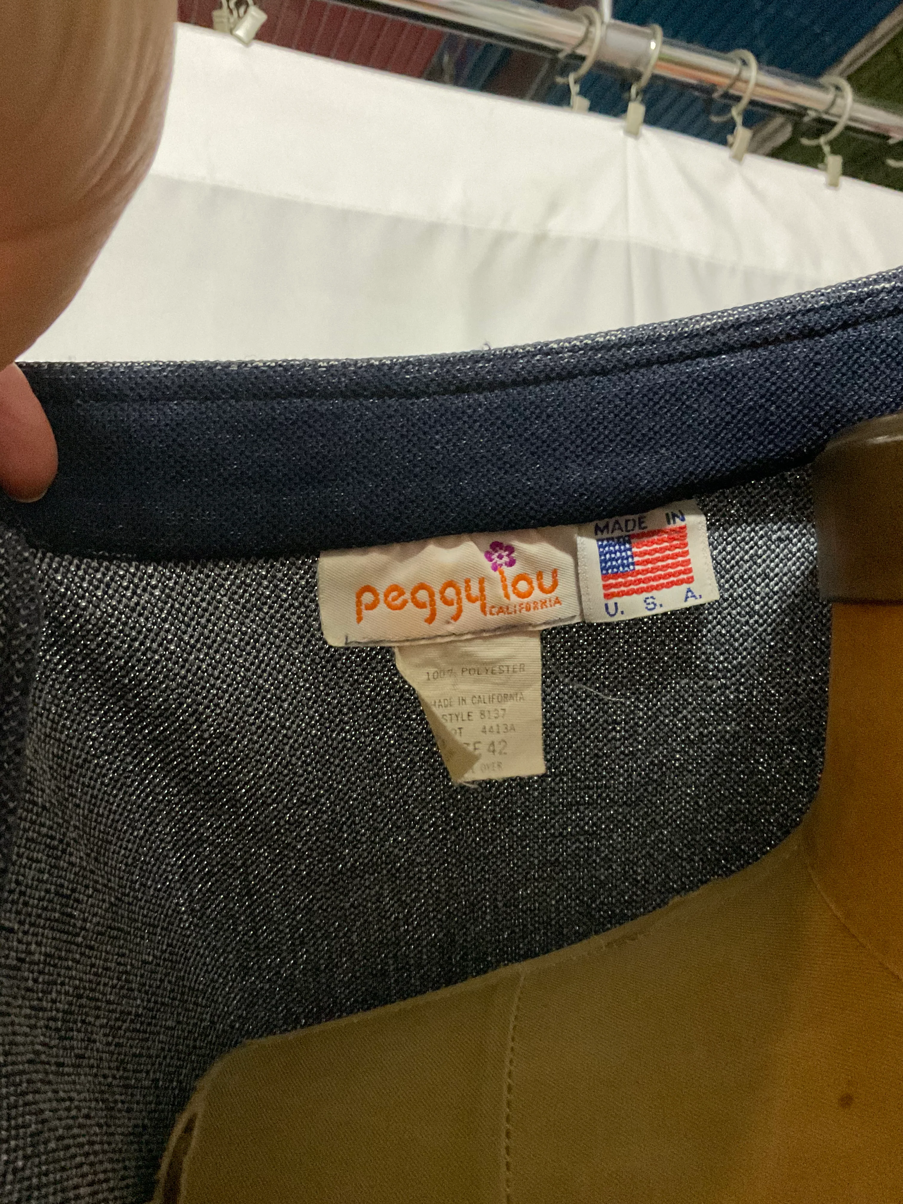60s/70s Faux Denim Plus Size Swing Coat Navy By Peggy Lou - Image 4