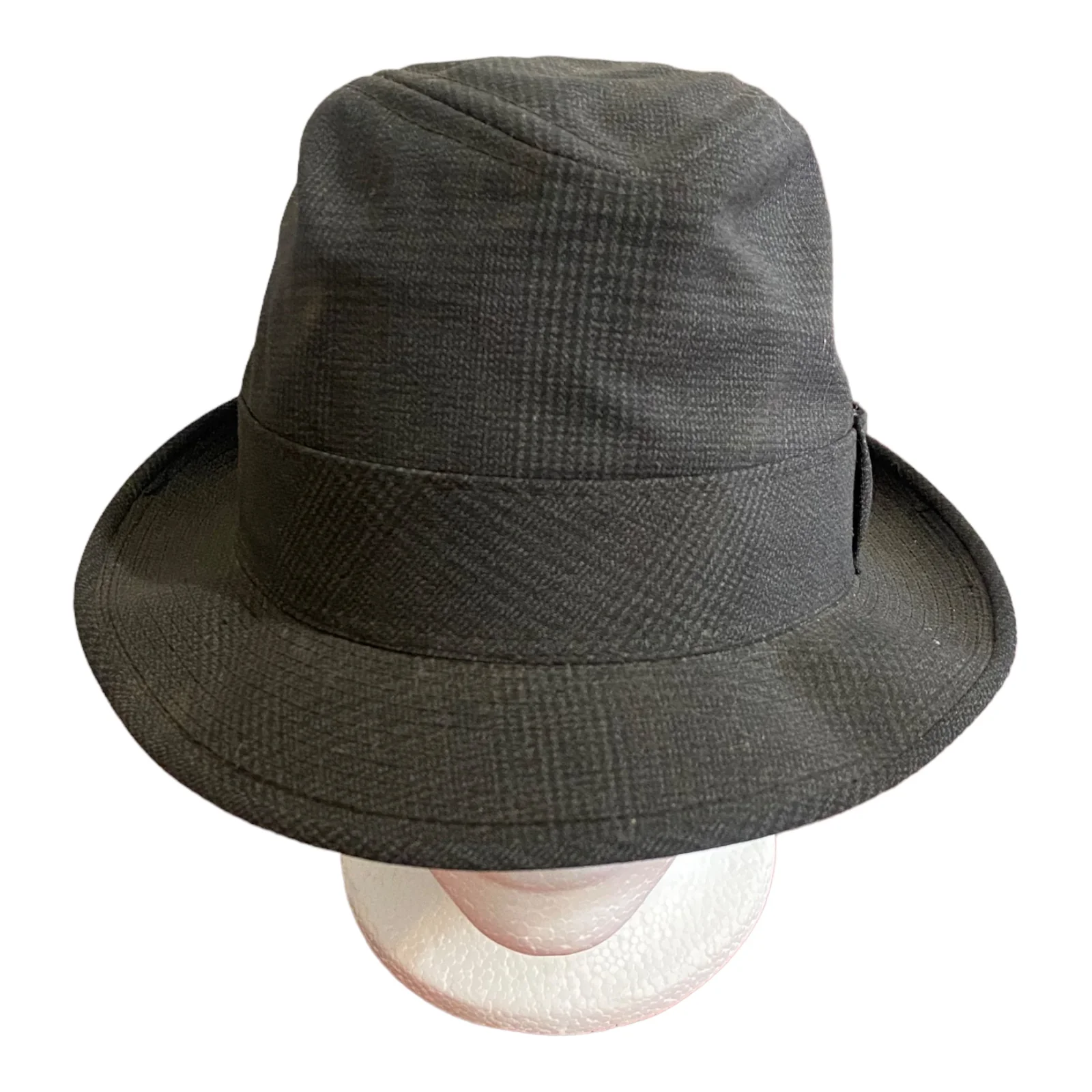 60s/70s Fedora Check Hat Gray Large 7 1/4-7 3/8 Sweatband By Sears, Roebuck, and Co. - Image 6