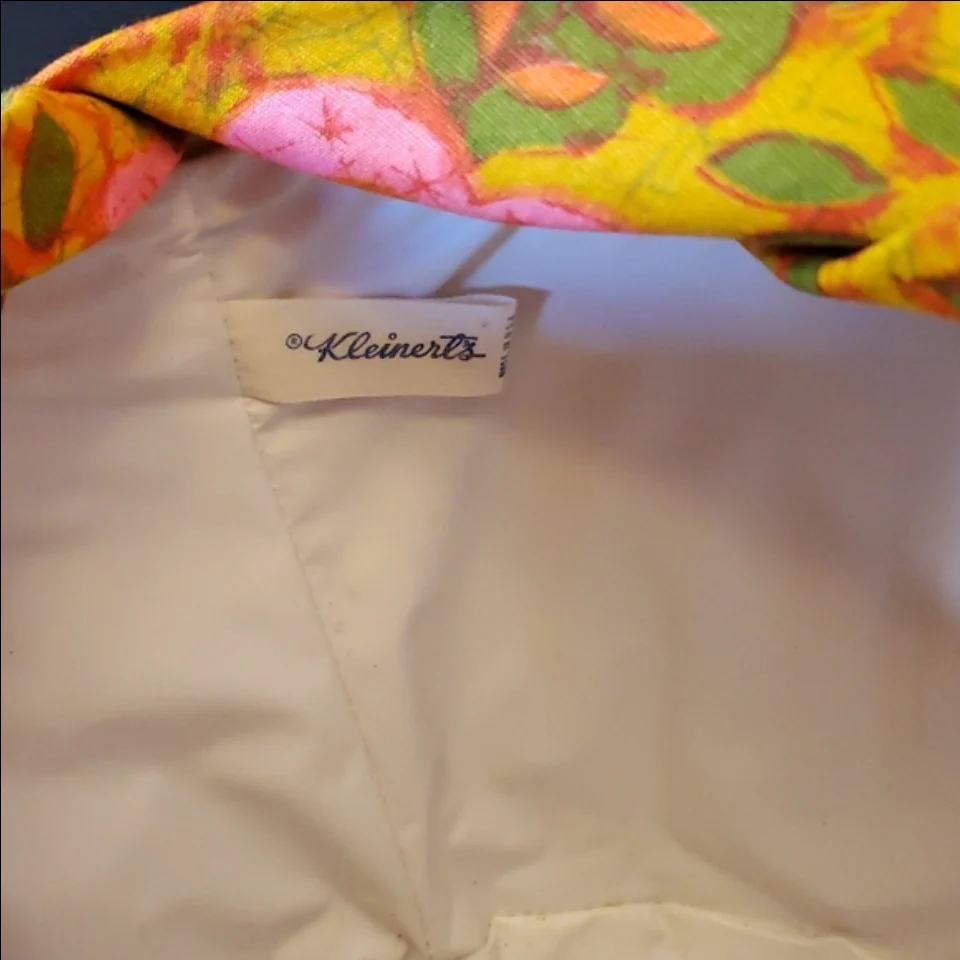 60s/70s Floral Fabric Topper Basket Handbag By Kleinert's - Image 10