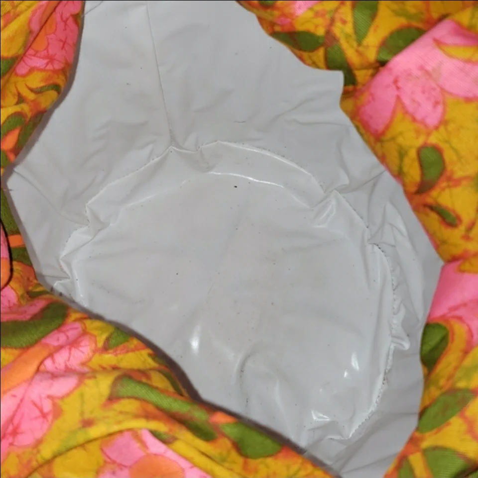 60s/70s Floral Fabric Topper Basket Handbag By Kleinert's - Image 9