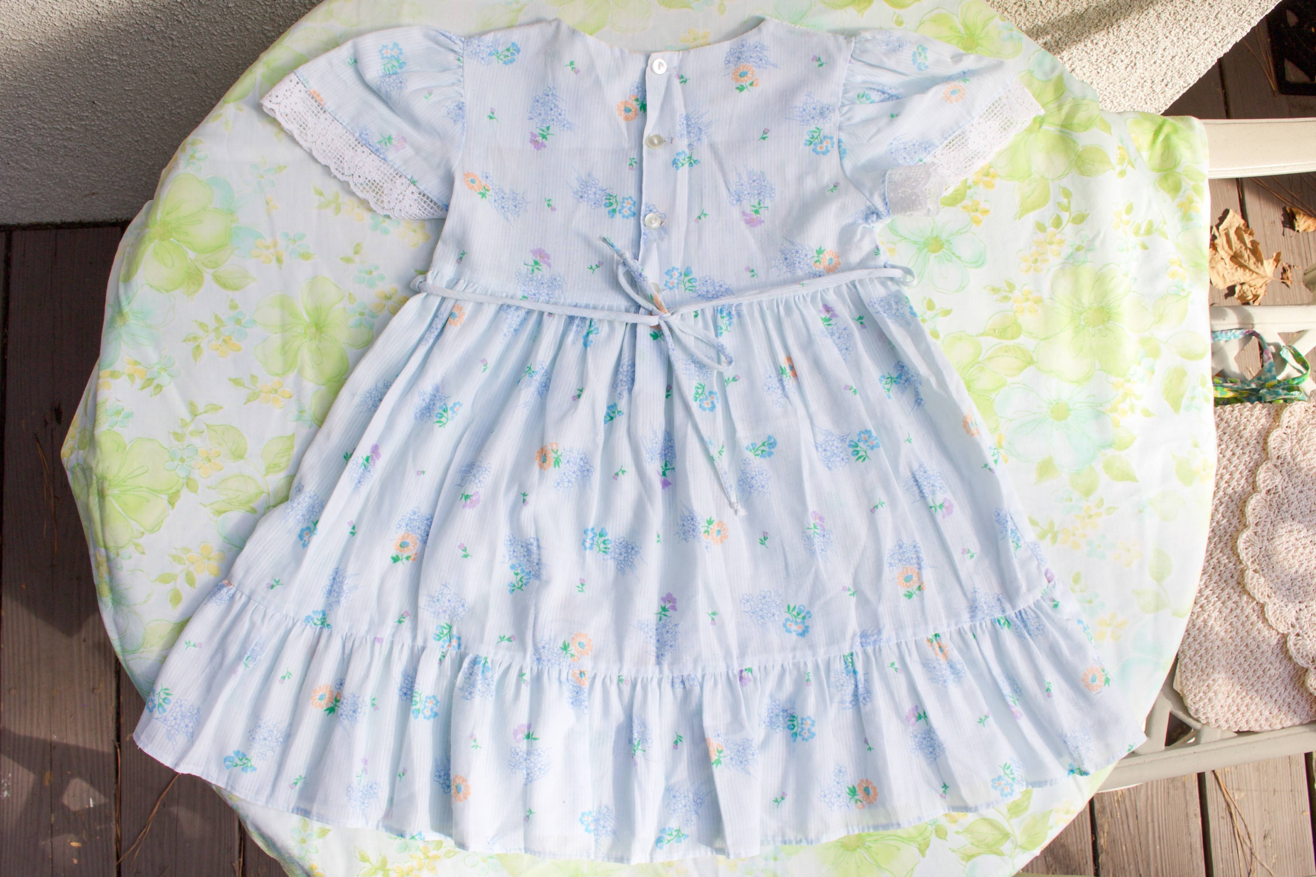 60s/70s Floral Hand Smocked Dress By Polly Flinders - Image 2