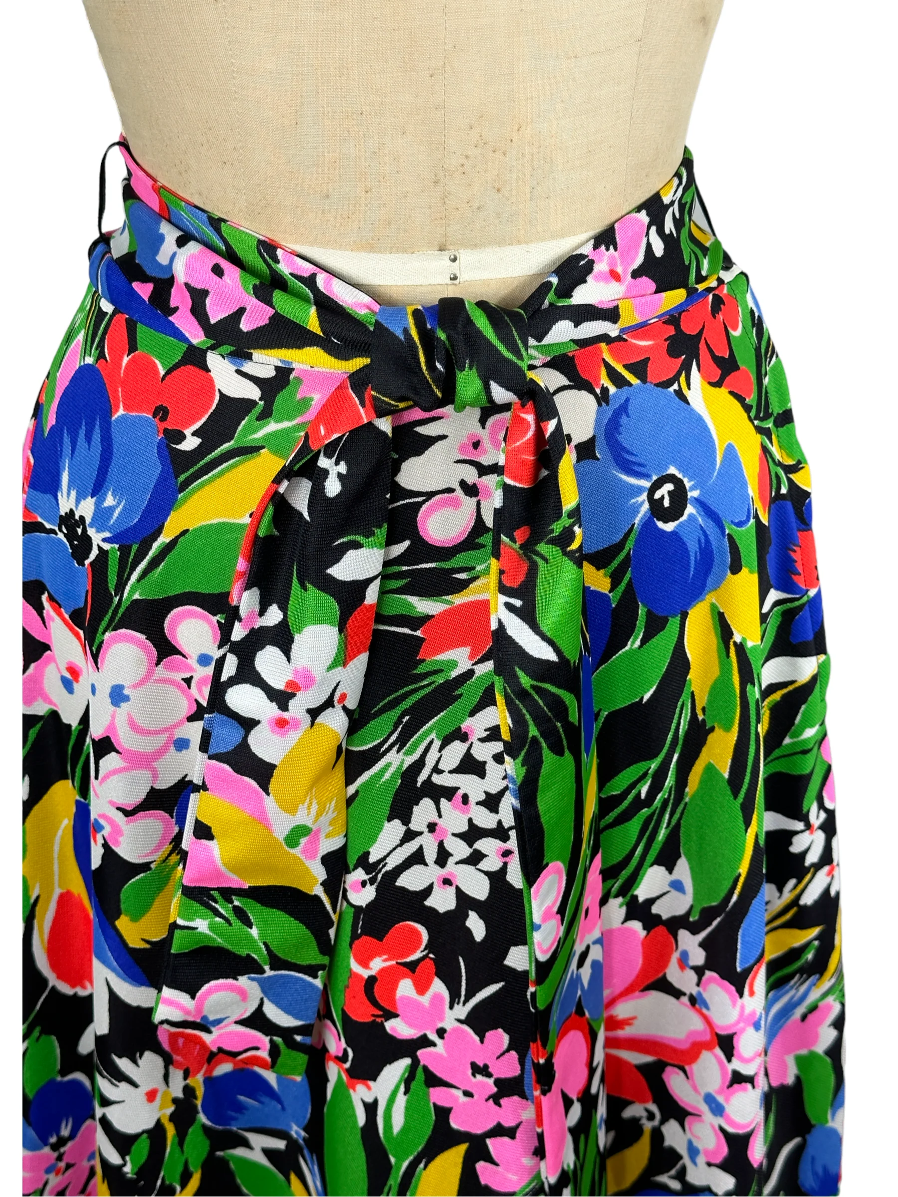 60s/70s Floral Maxi Peasant Skirt With Ruffled Hem By Century of Boston - Image 3