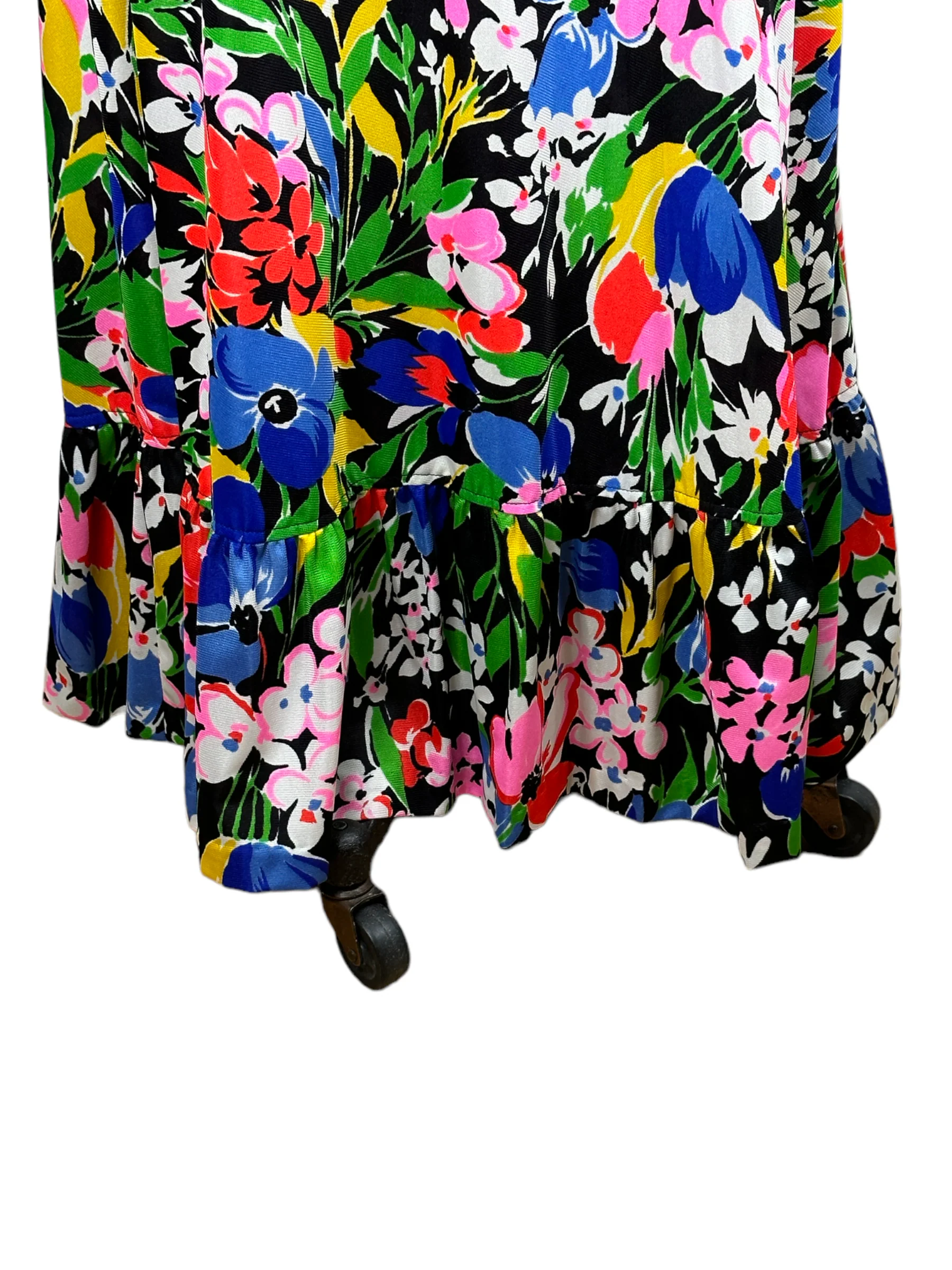 60s/70s Floral Maxi Peasant Skirt With Ruffled Hem By Century of Boston - Image 5
