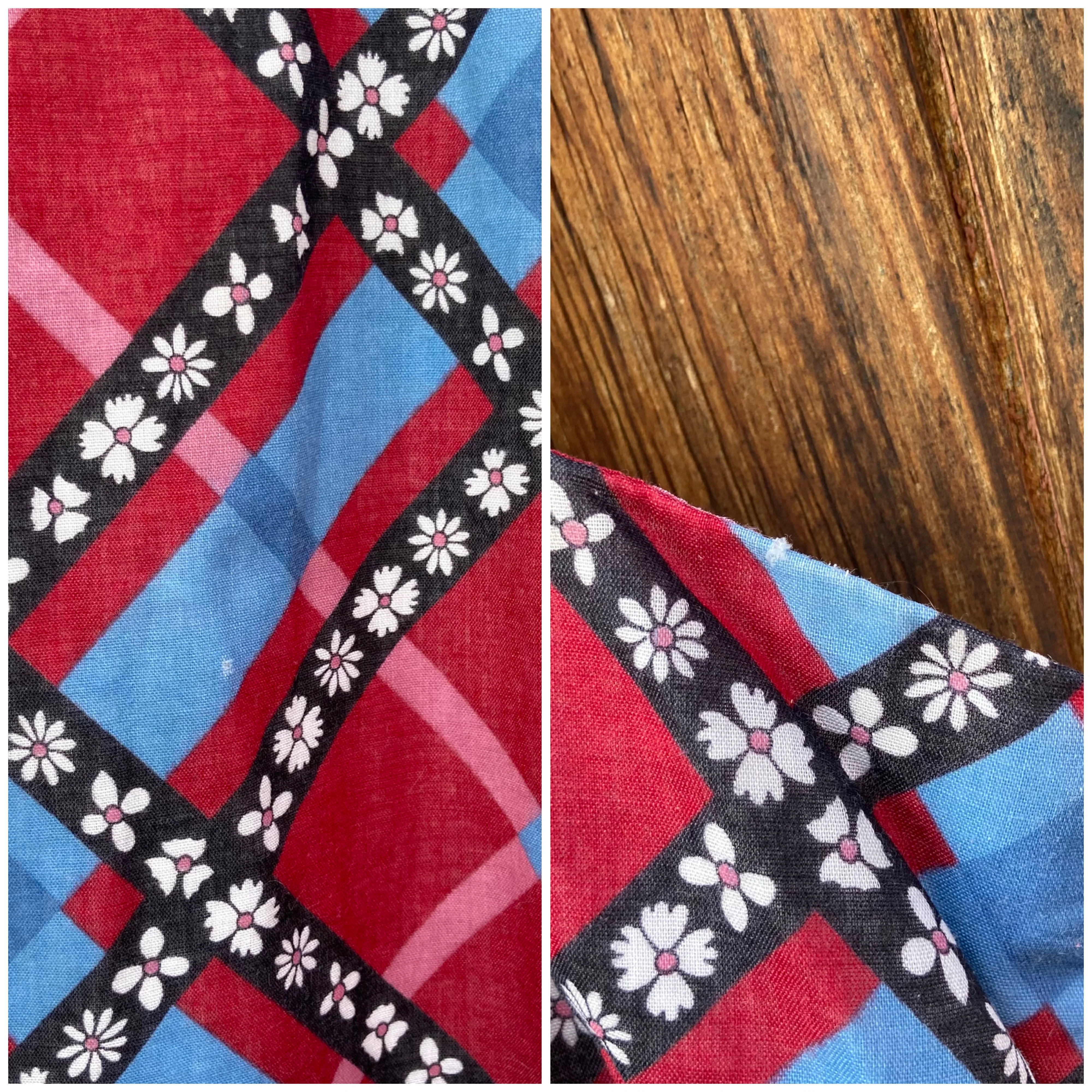 60s/70s Flower Power Cross Floral Hawaiian Maxi Dress By Tahiti Imports - Image 6