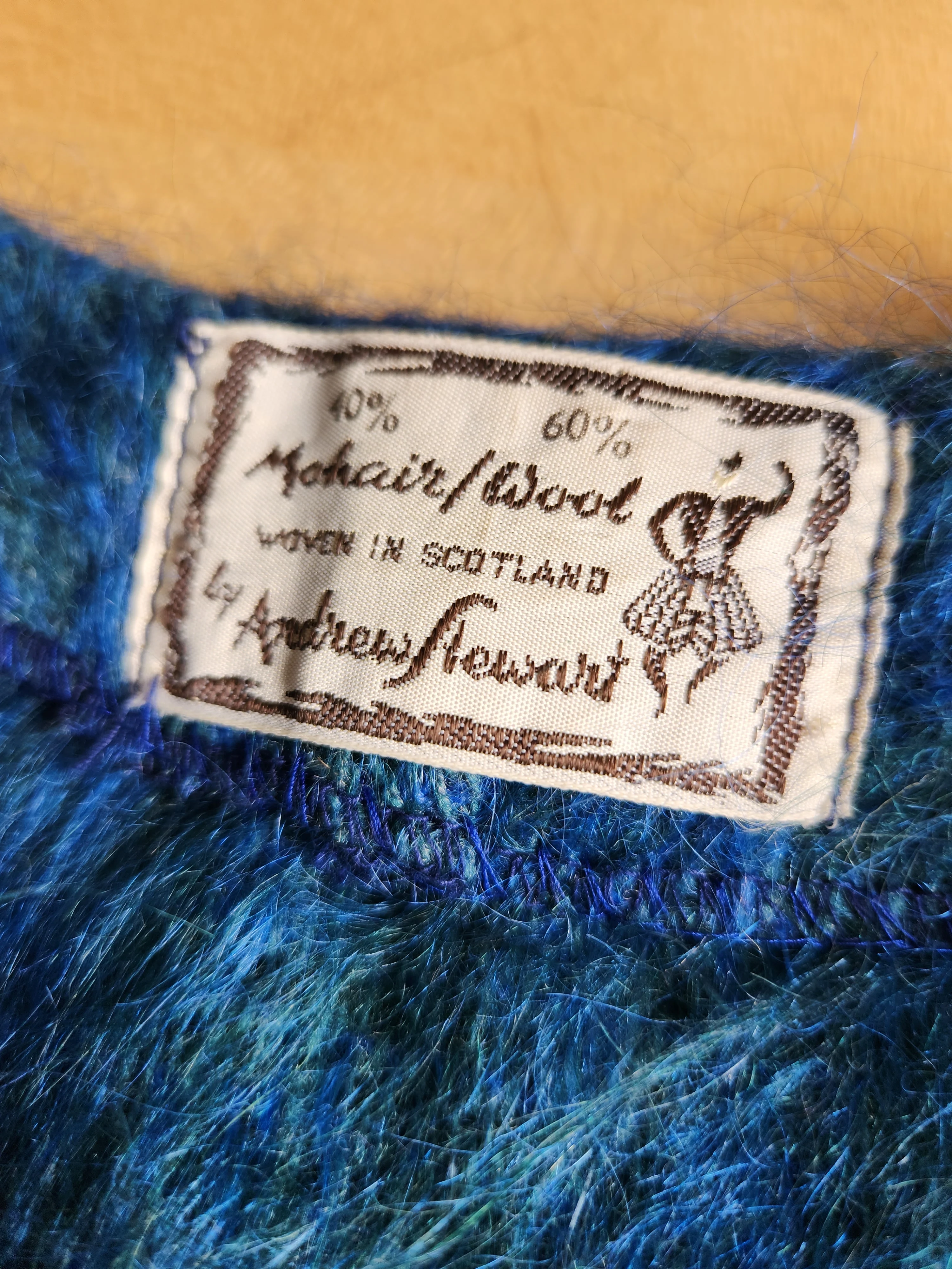 60s/70s Fuzzy Blue Mohair Sweater Vest Pullover Jumper By Andrew Stewart - Image 14