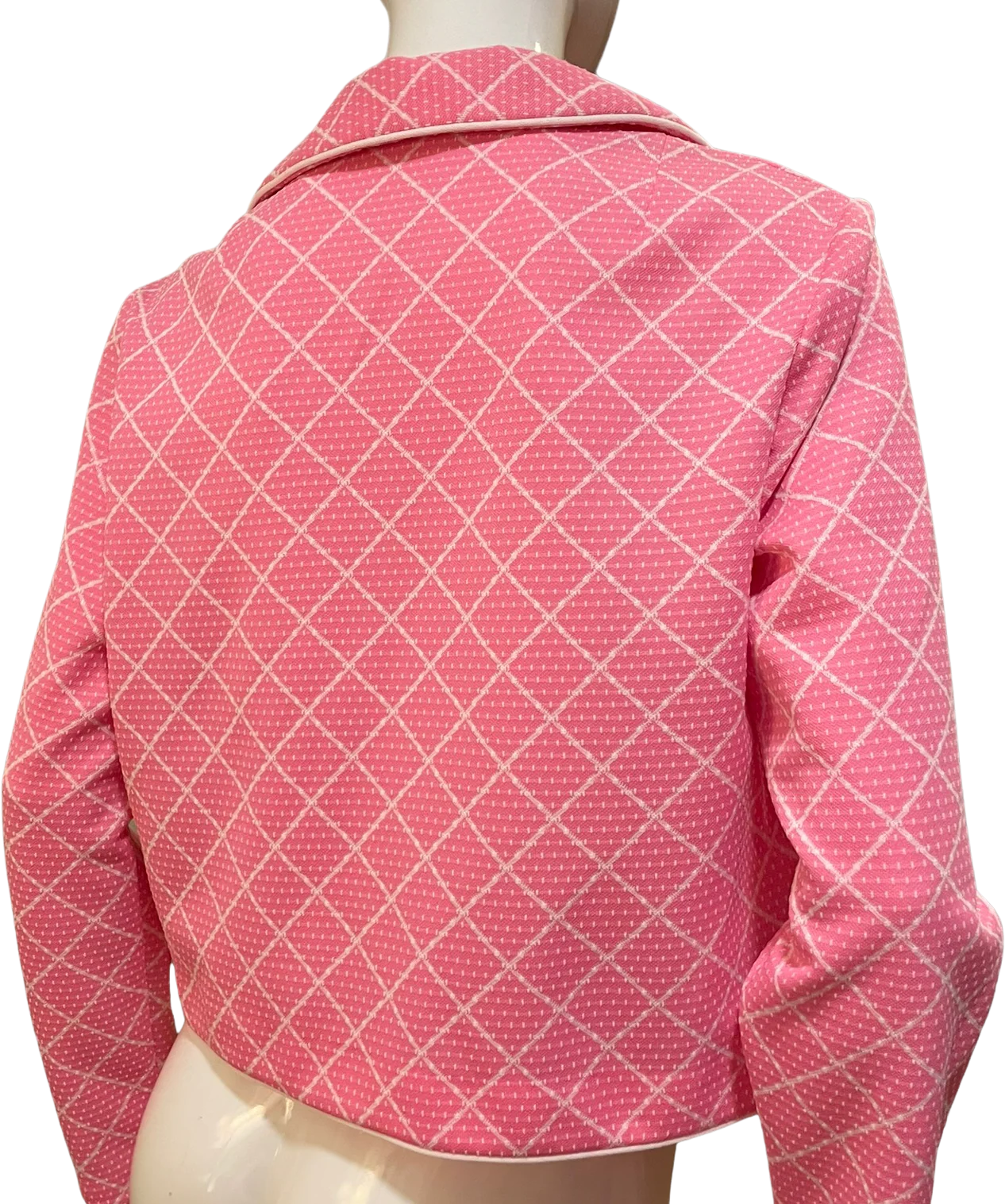 60s/70s Geometric Peter Pan Collar Bolero Crop Jacket - Image 2