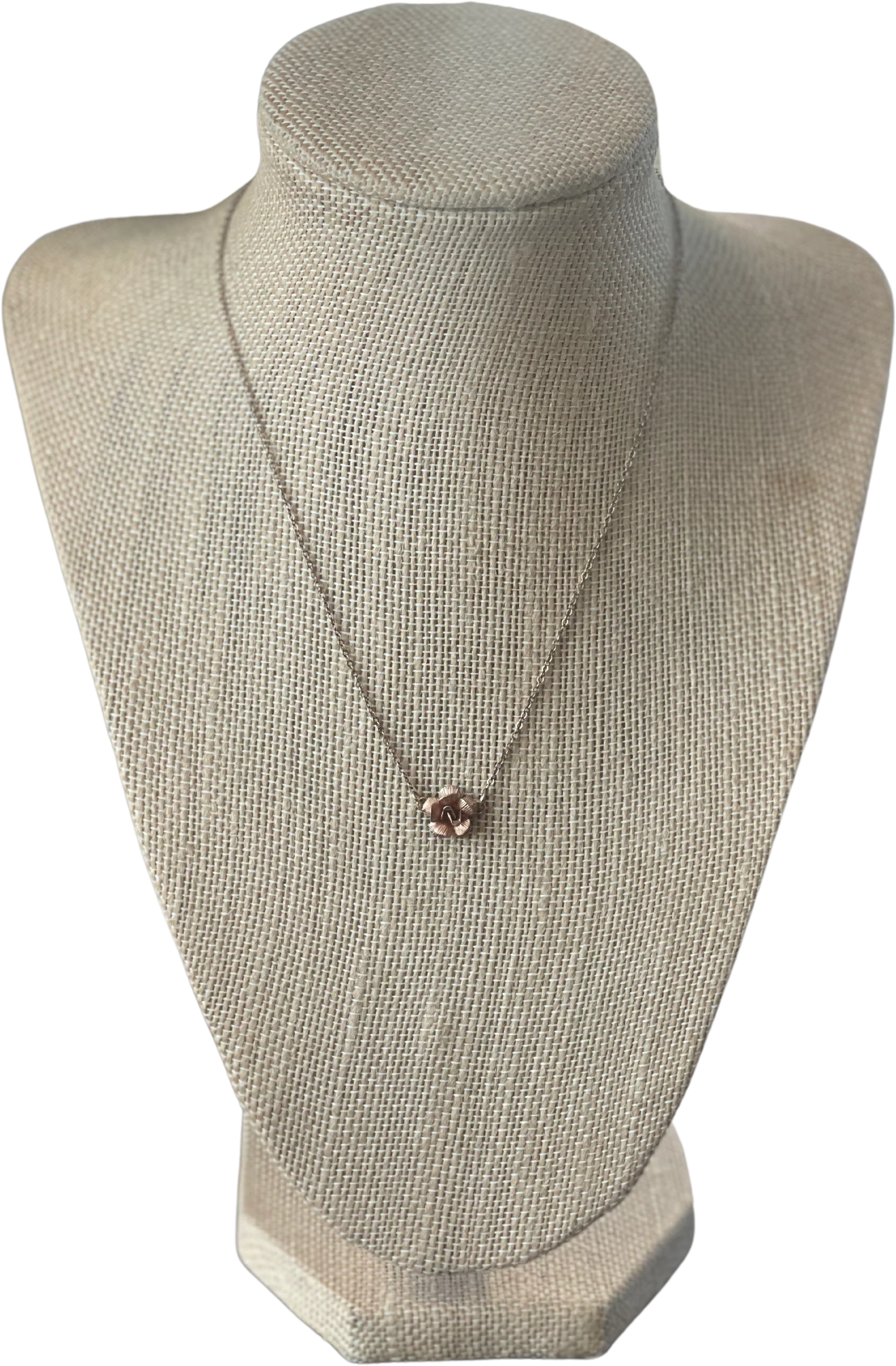 60s/70s Gold Filled Necklace With Rose Center Pendant By Krementz