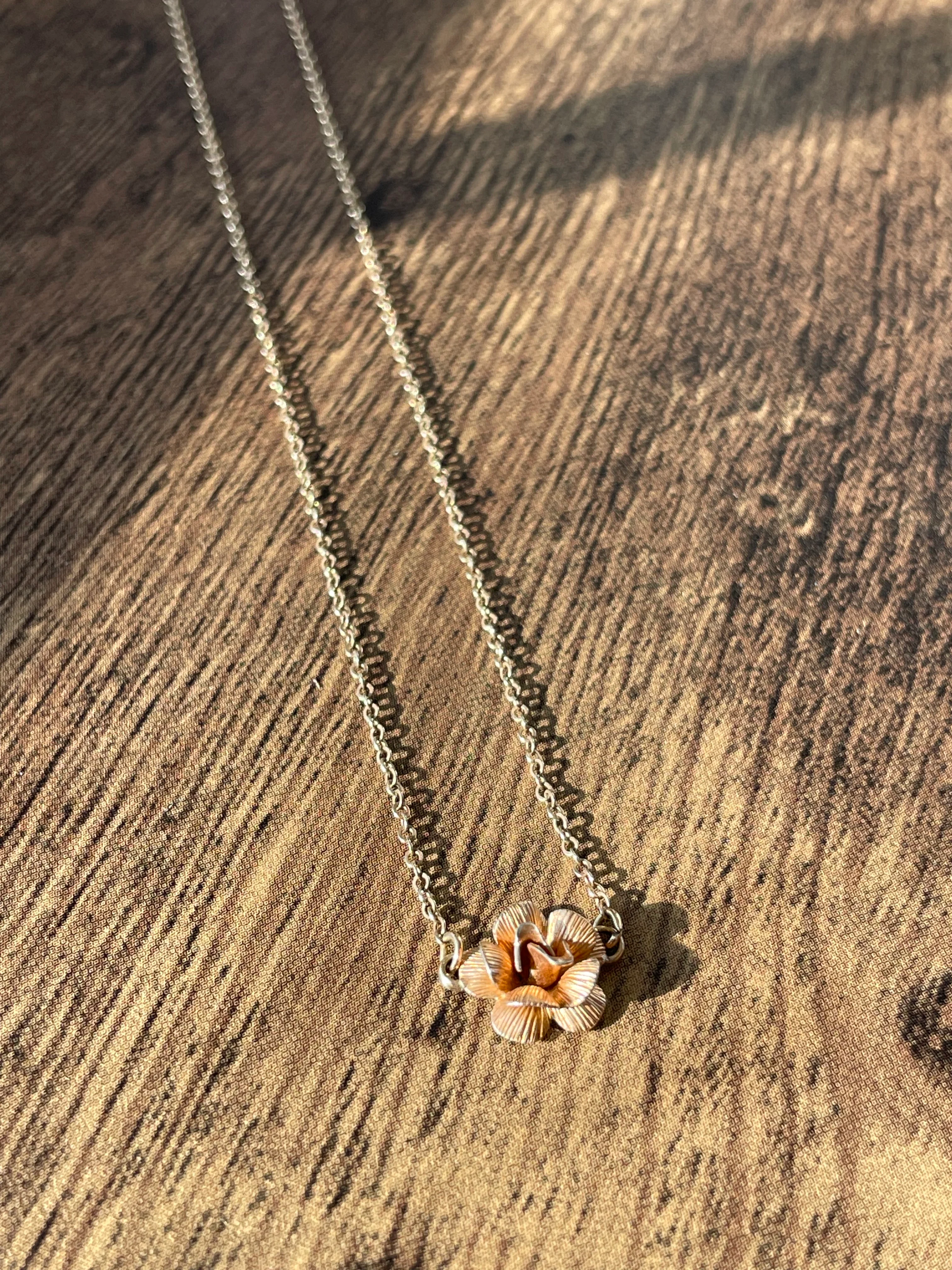 60s/70s Gold Filled Necklace With Rose Center Pendant By Krementz - Image 8