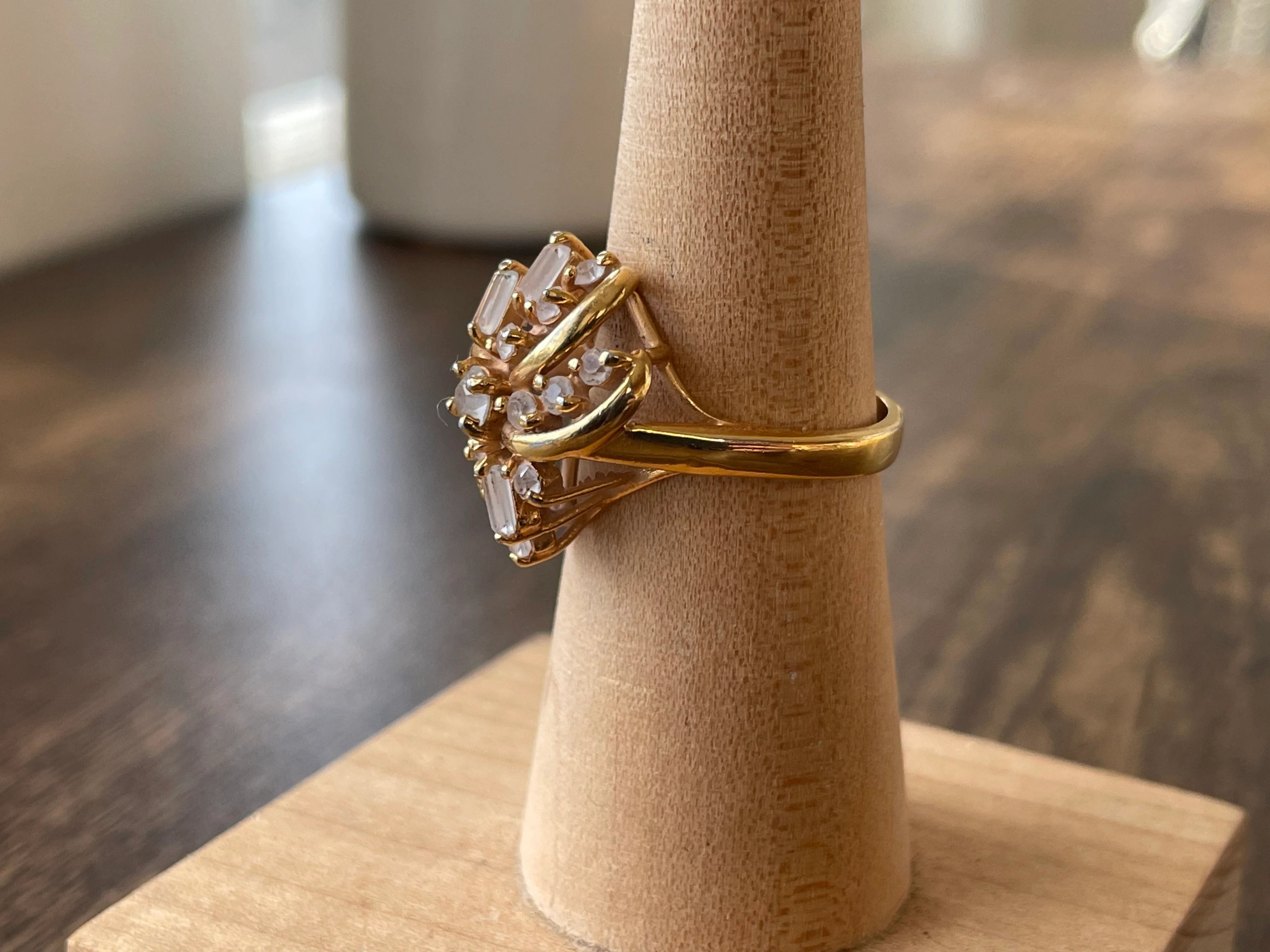 60s/70s Gold Plated Chunky Cocktail Ring - Image 5