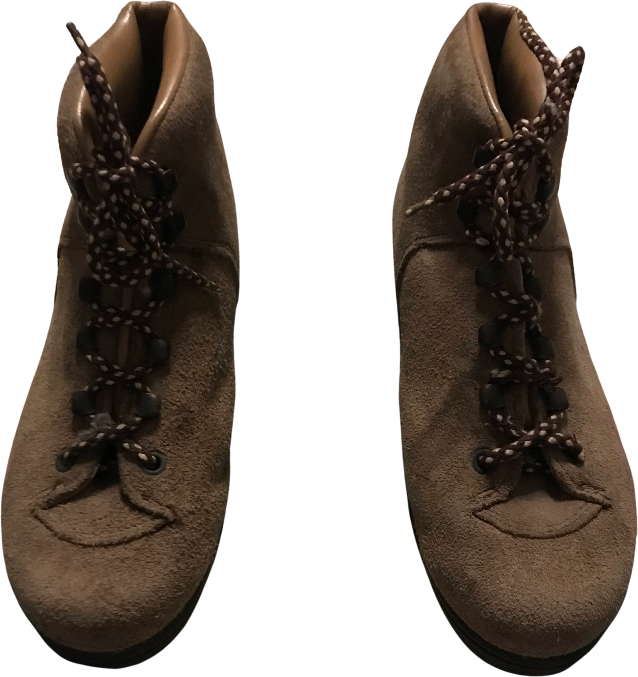 60s/70s Gray Suede Outdoorsy Gorpcore Hiking Lug Sole Boot By Softy - Image 2