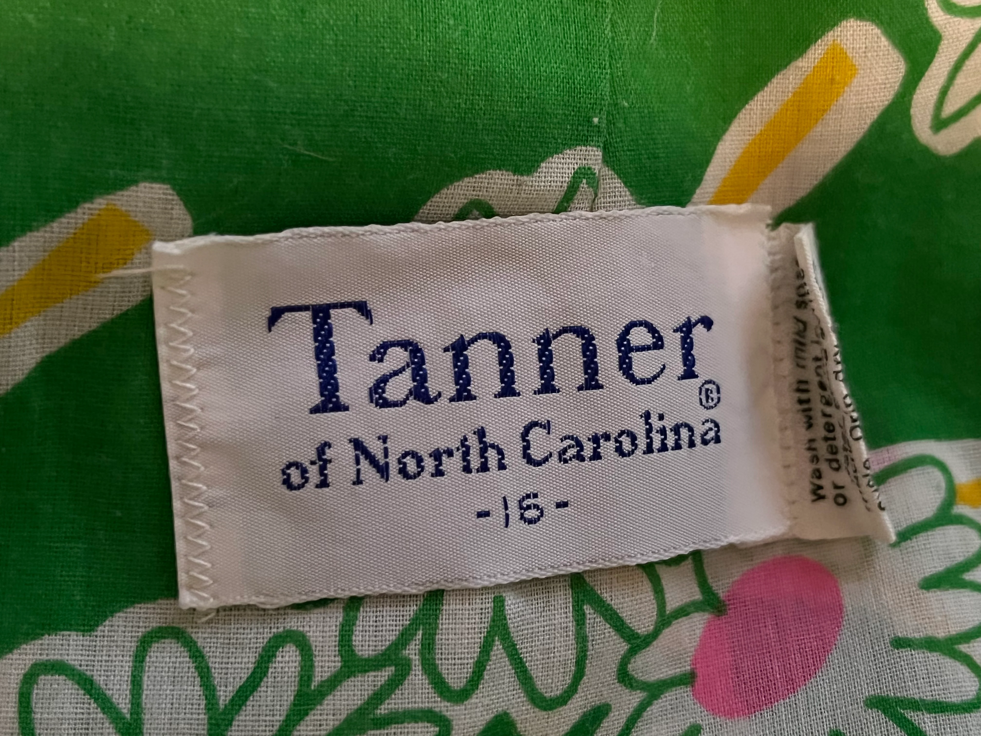 60s/70s Green Daisy Print Midi Dress By Tanner of North Carolina - Image 8