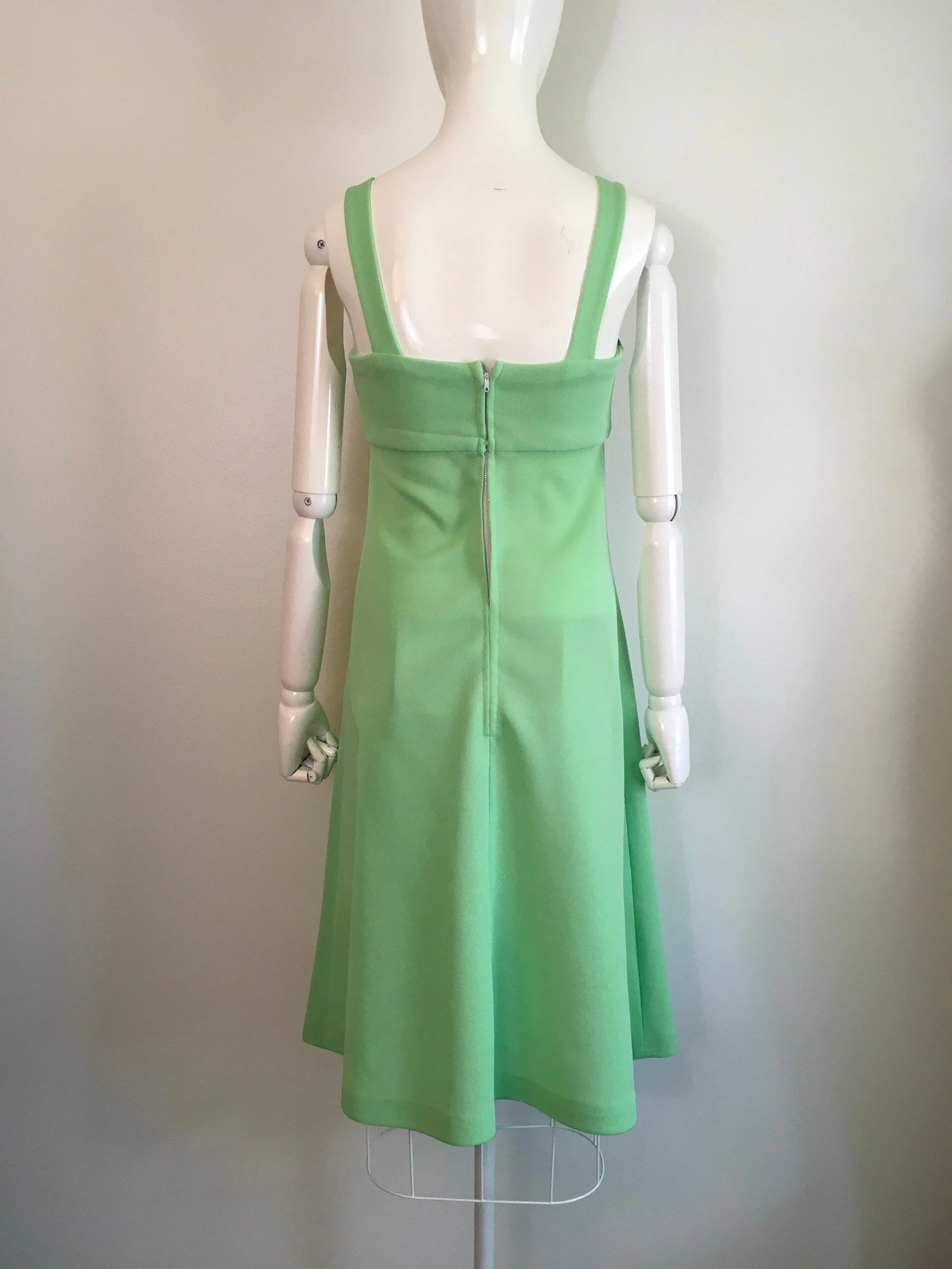 60's/70's Green Floral Mod Scooter Dress - Image 2