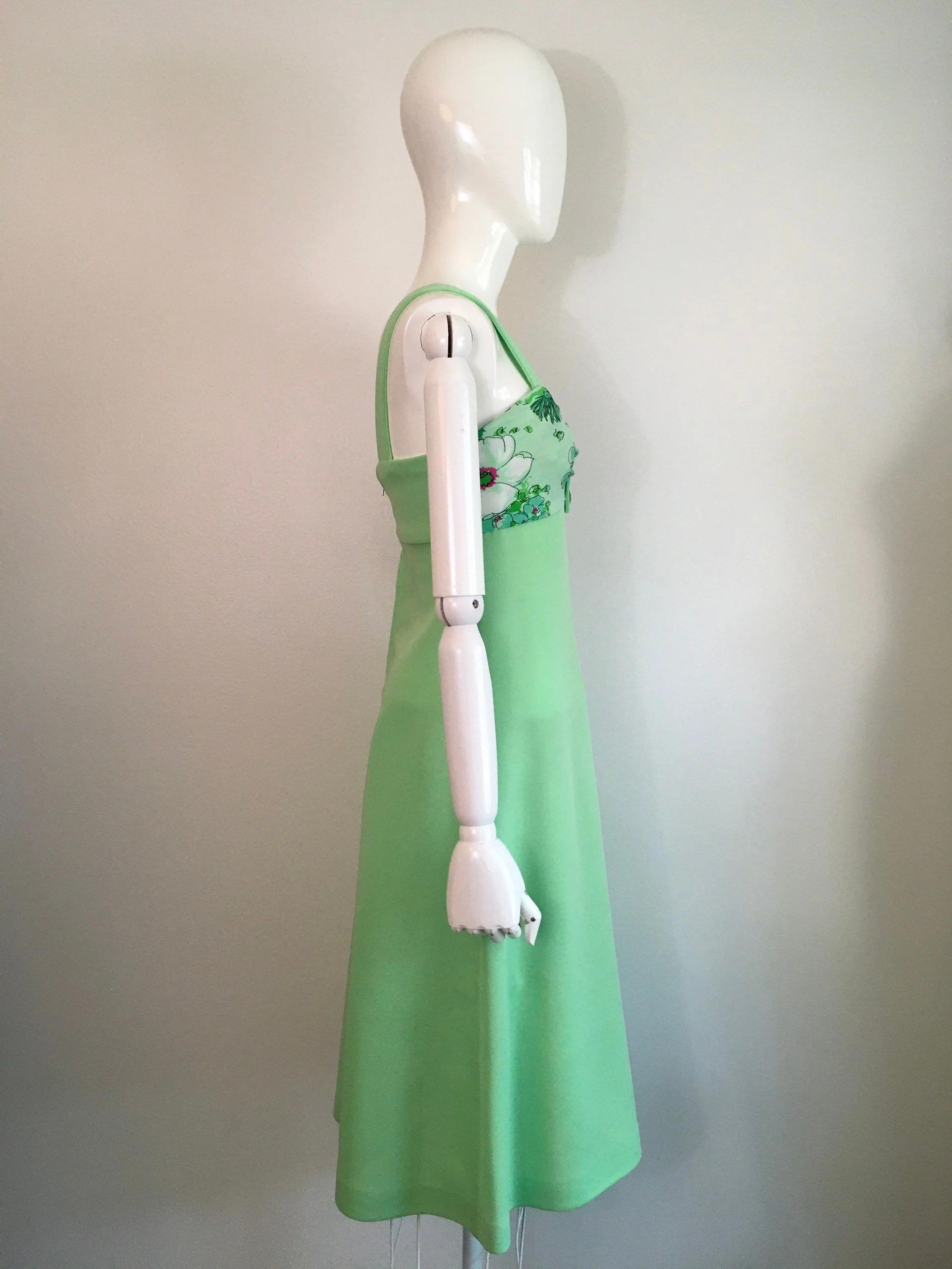 60's/70's Green Floral Mod Scooter Dress - Image 3