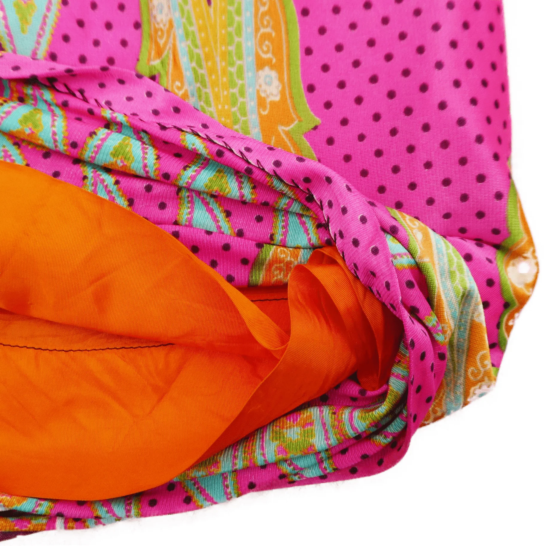 60s/70s Groovy Boho Neon Paisley Maxi Skirt Lined Zip Back - Image 8
