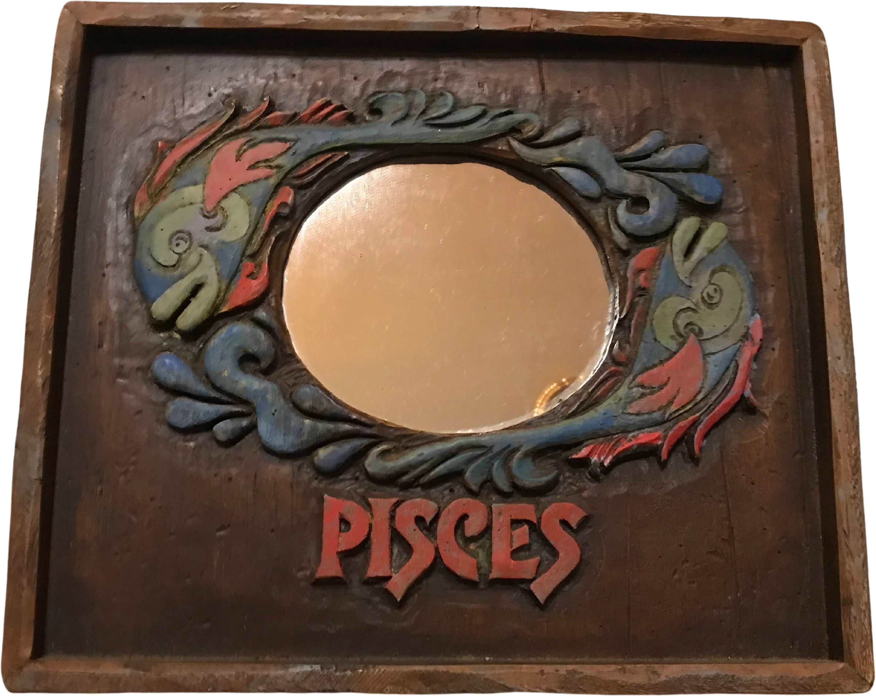 60s/70s Groovy Pisces Zodiac Boho Hippie Wall Art